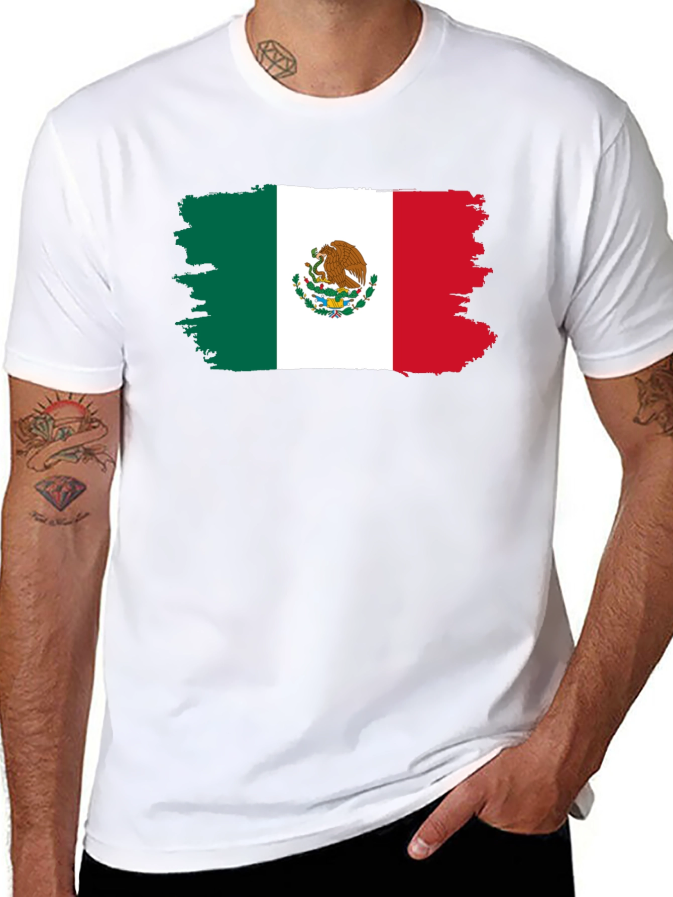 Mexican Flag T-Shirt - Distressed Graphic Tee