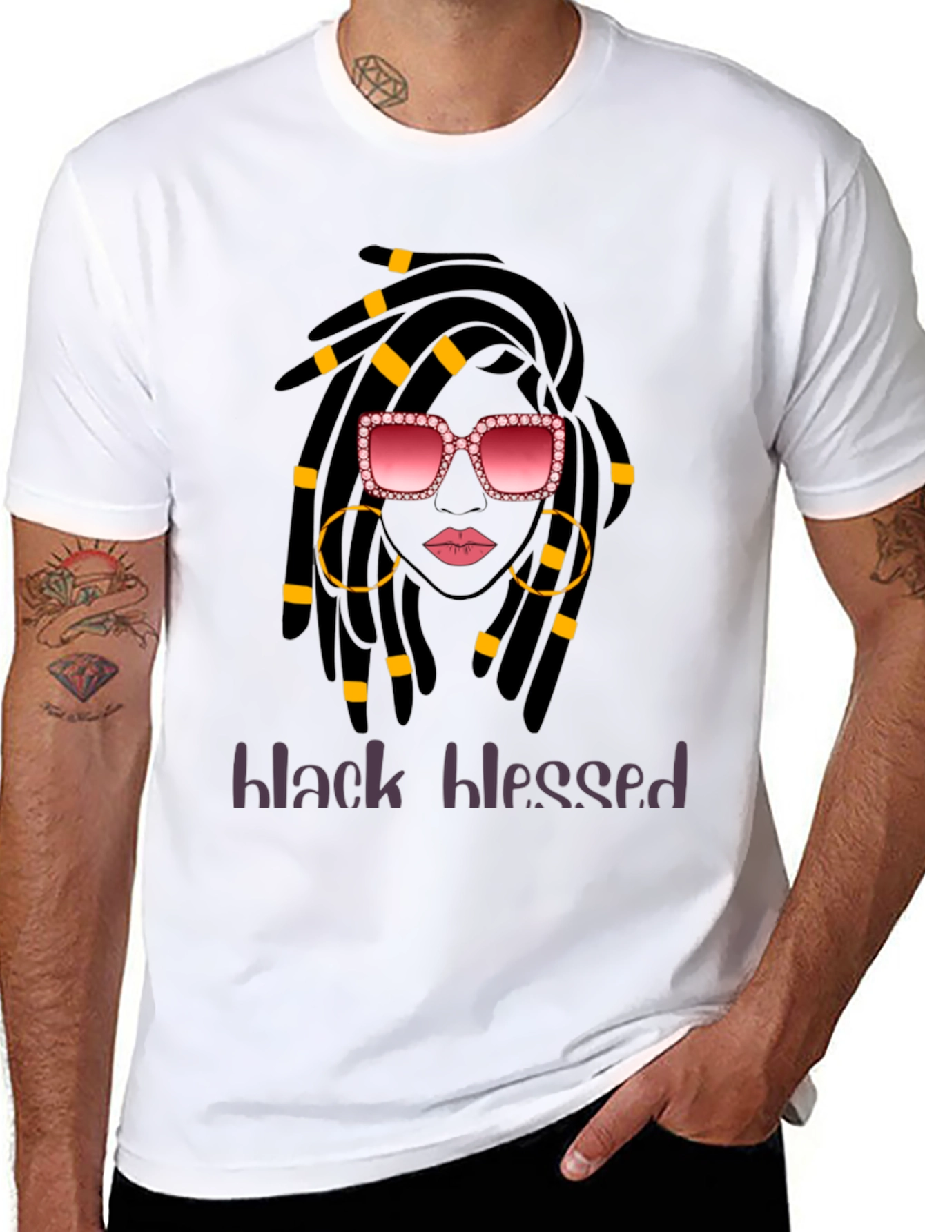 Black Blessed T-Shirt - Stylish Graphic Tee
