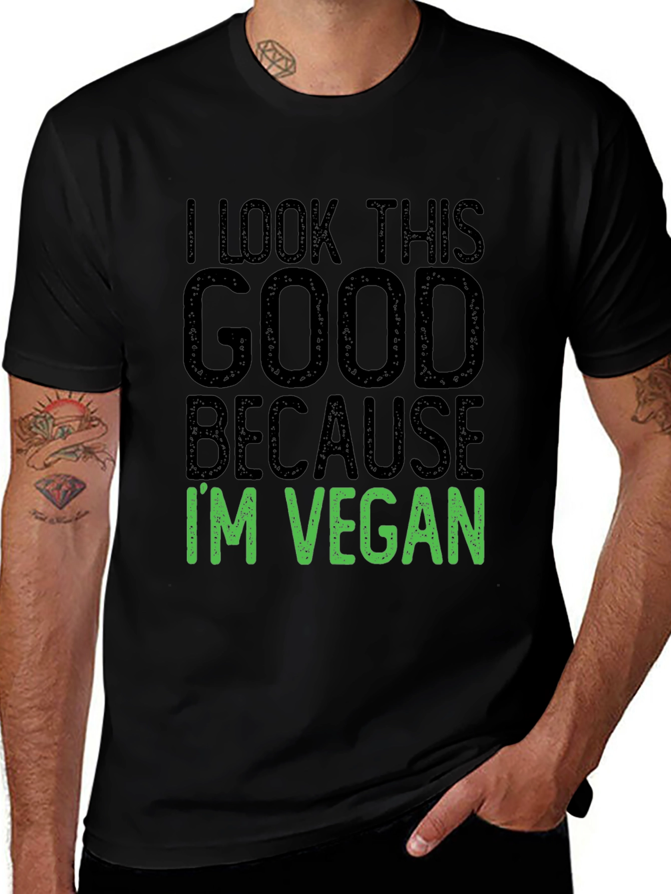 I Look This Good Because Im Vegan Black T-Shirt