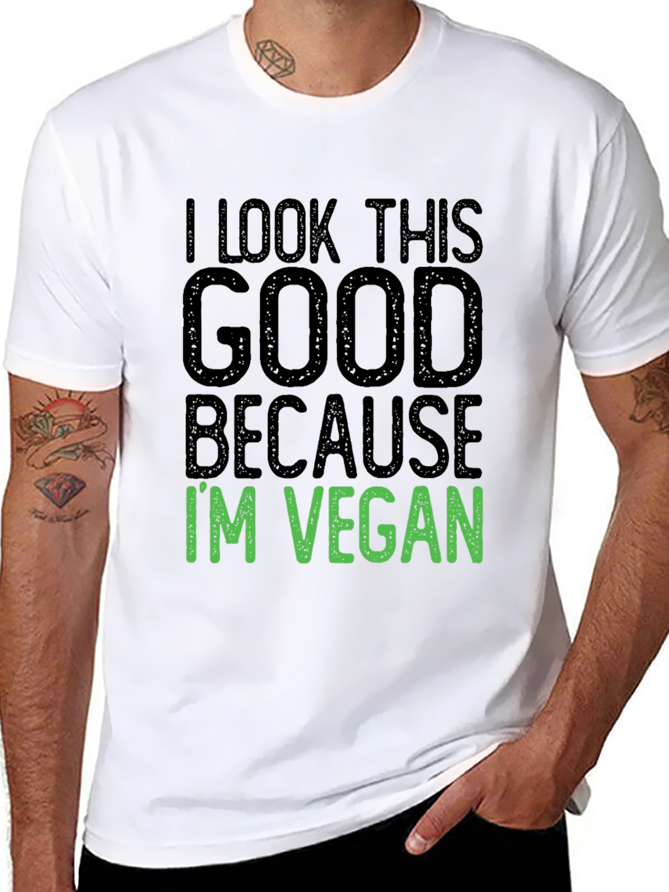 I Look This Good Because Im Vegan Black T-Shirt