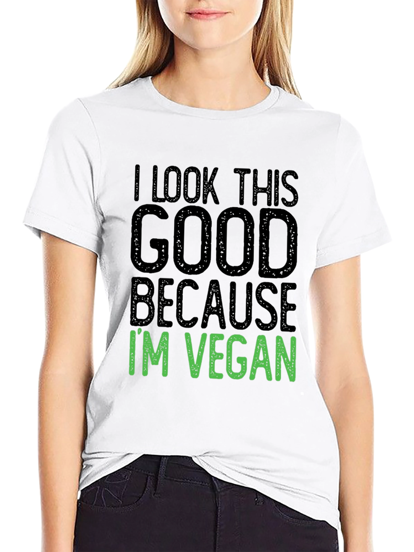 I Look This Good Because Im Vegan Black T-Shirt