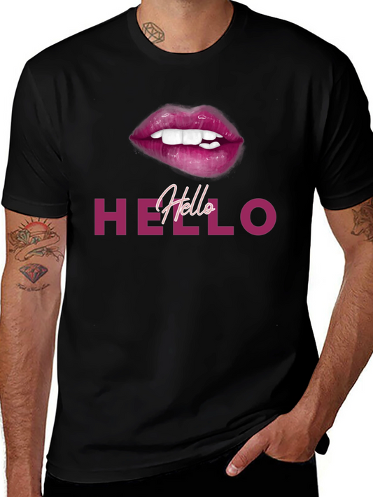 Hello Lips Graphic Tee - Stylish Casual Wear