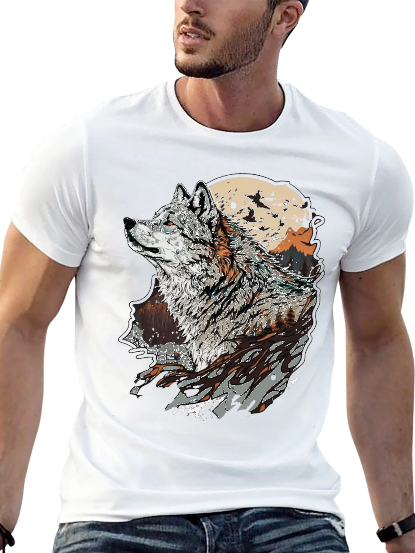 Wolf Graphic T-Shirt - Nature Inspired Print