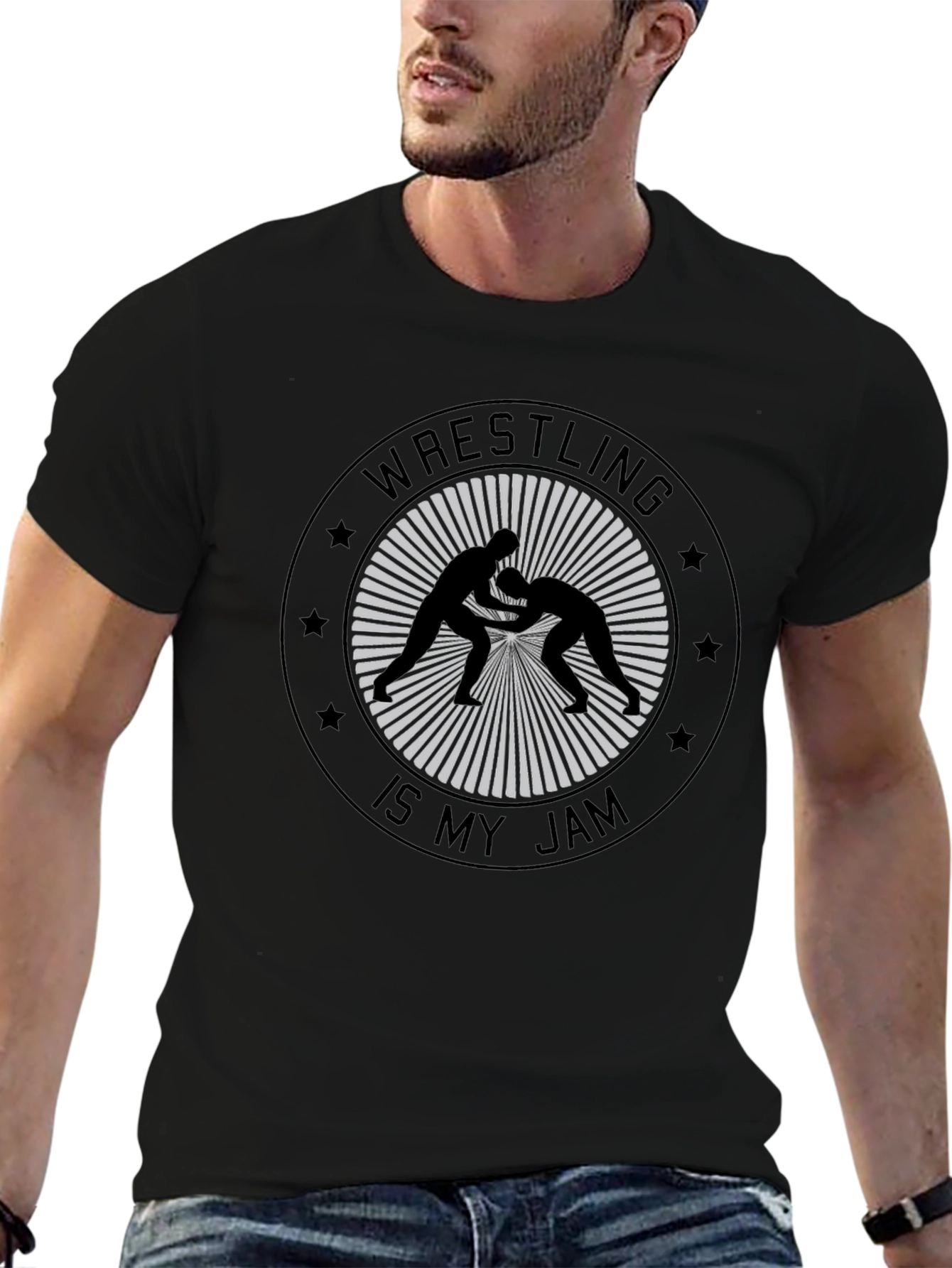 Wrestling is My Jam Black T-Shirt