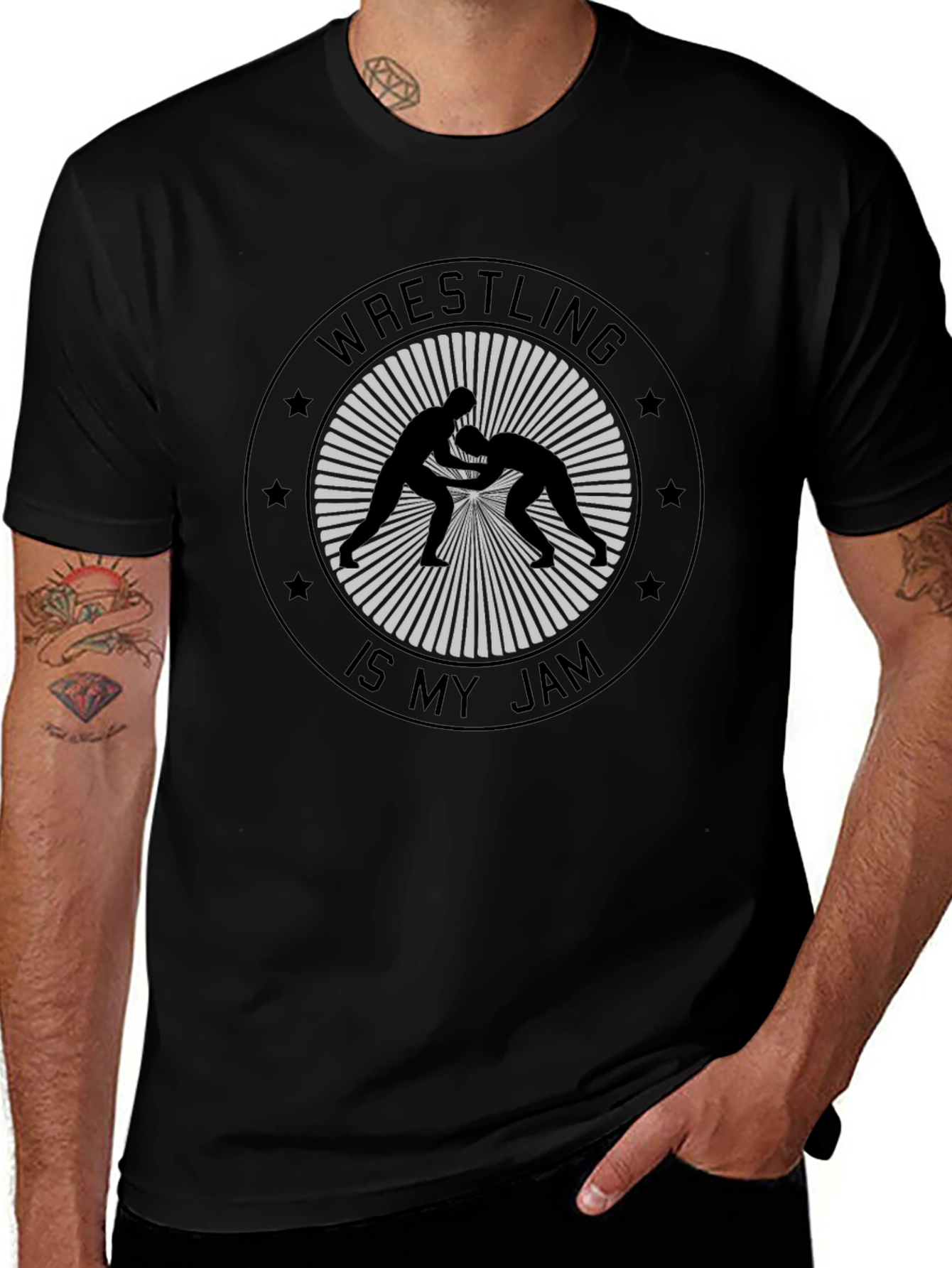 Wrestling is My Jam Black T-Shirt