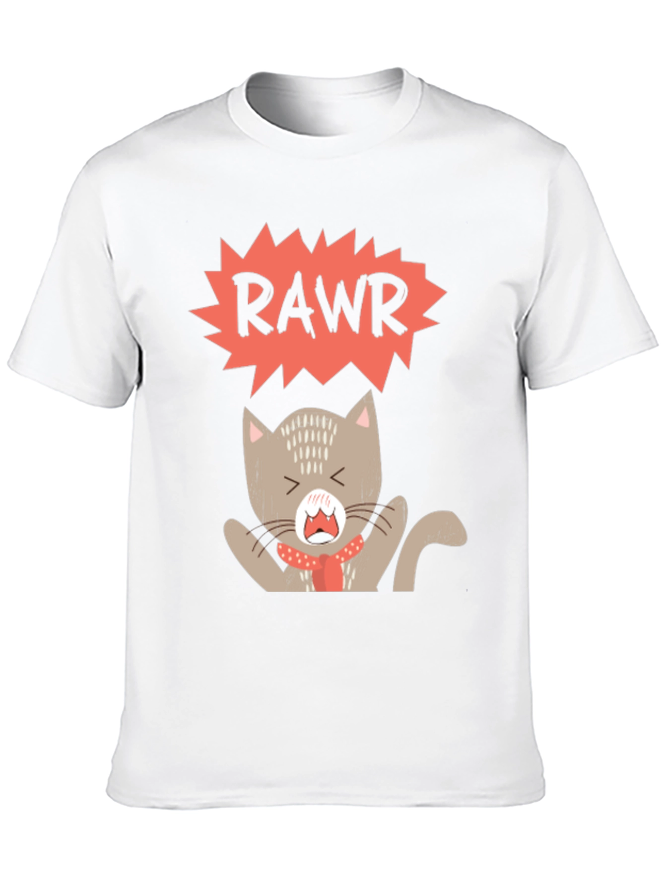 Rawr Cat Graphic Tee - Trendy Black T-Shirt