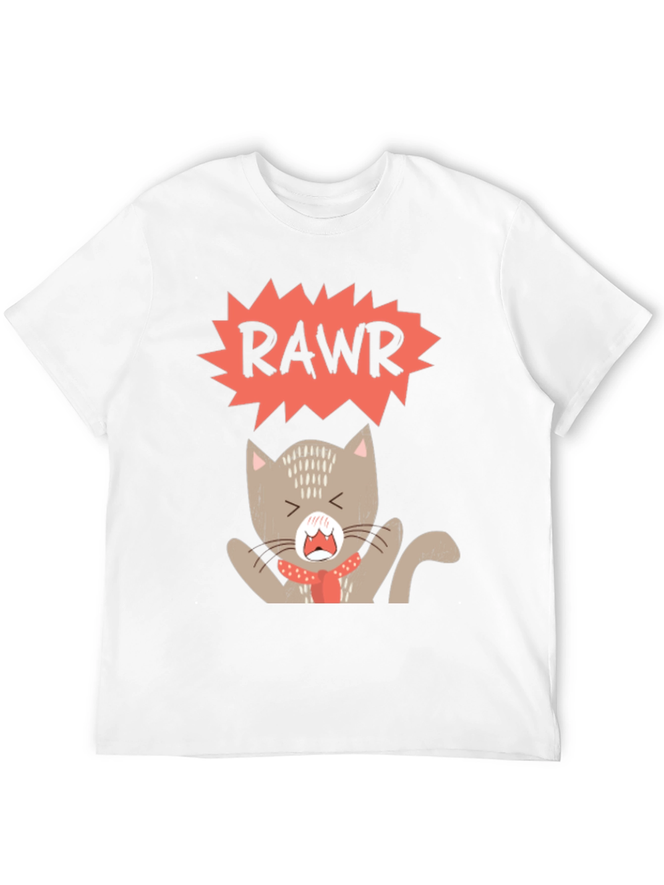 Rawr Cat Graphic Tee - Trendy Black T-Shirt