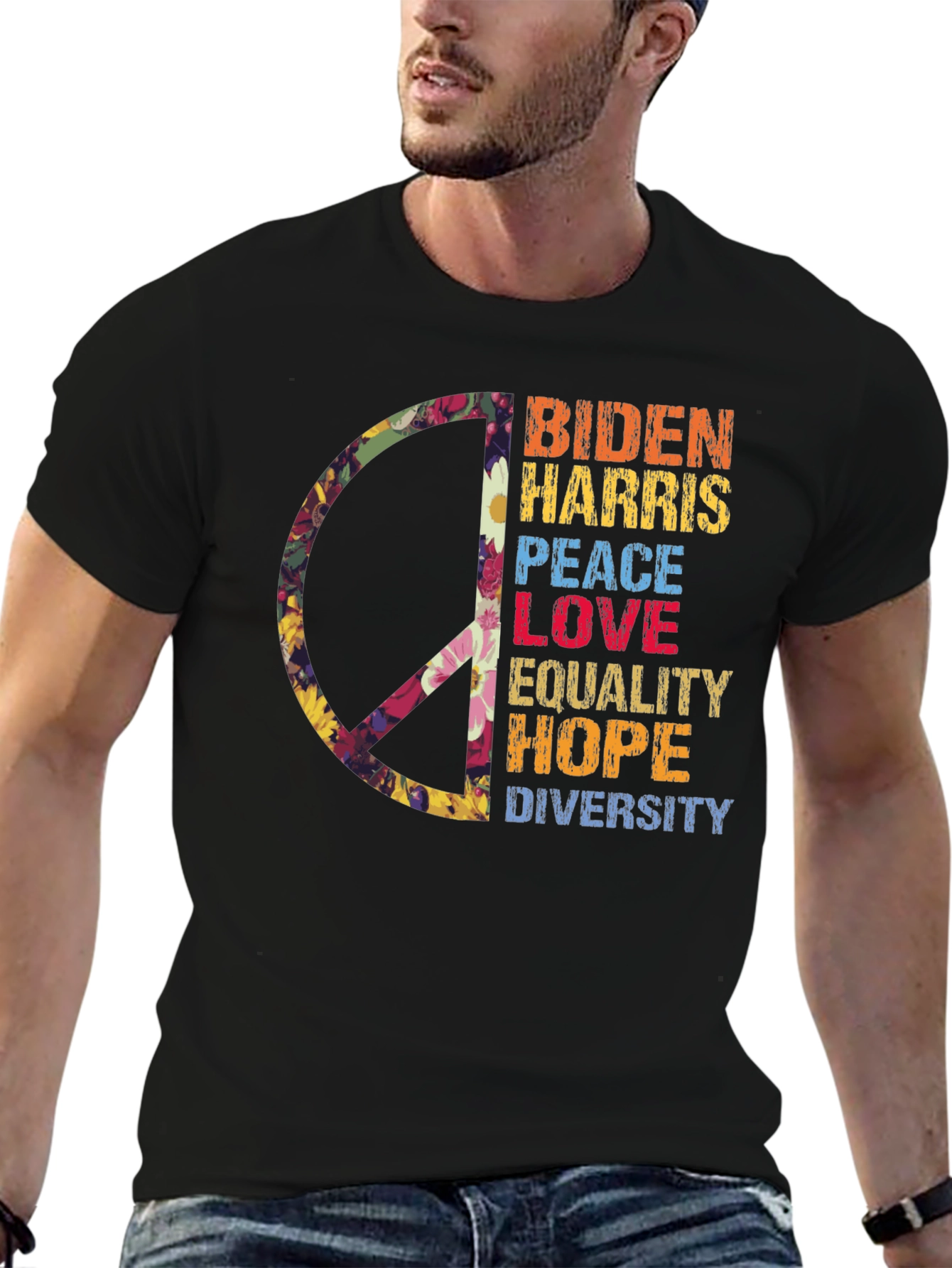 Biden Harris Peace Love Equality T-Shirt