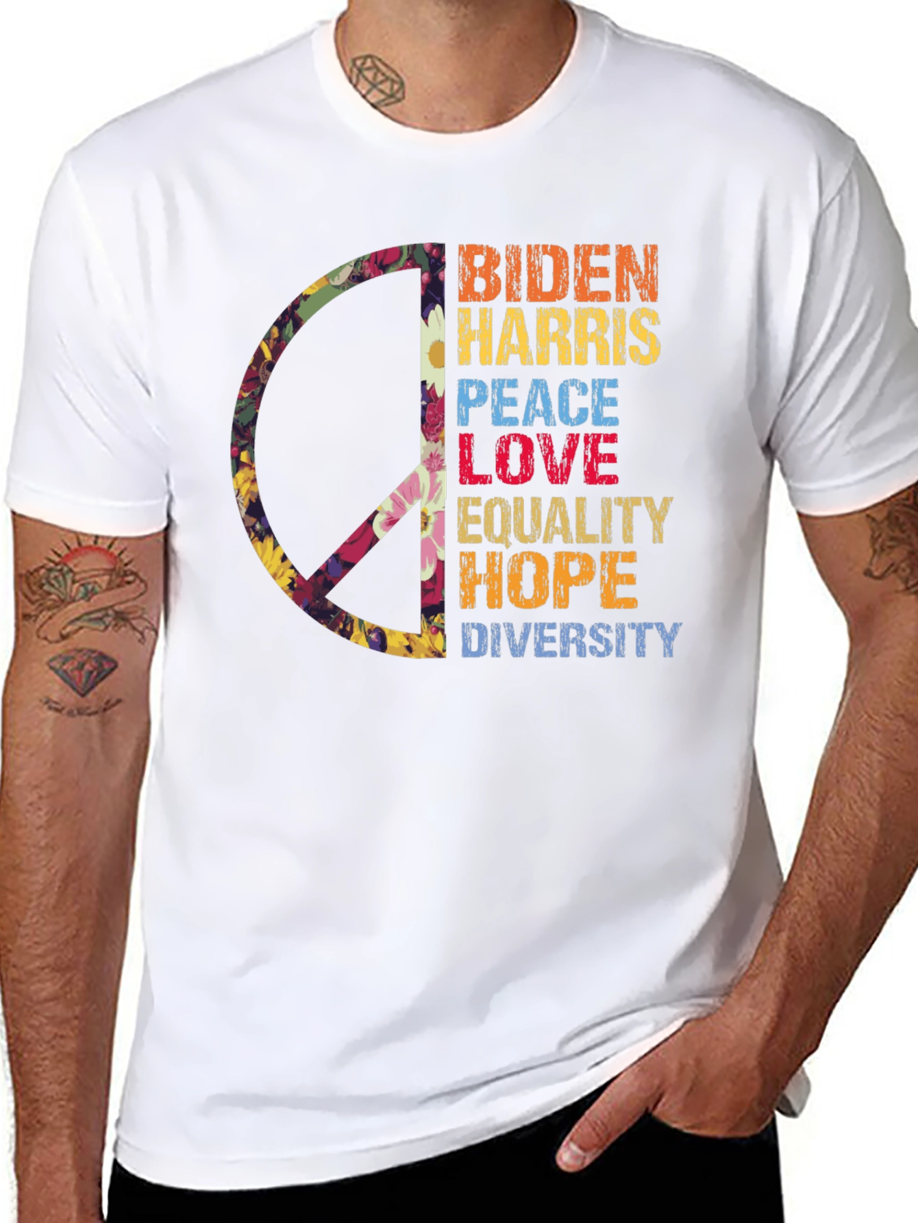 Biden Harris Peace Love Equality T-Shirt