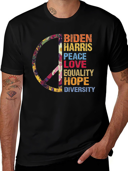 Biden Harris Peace Love Equality T-Shirt