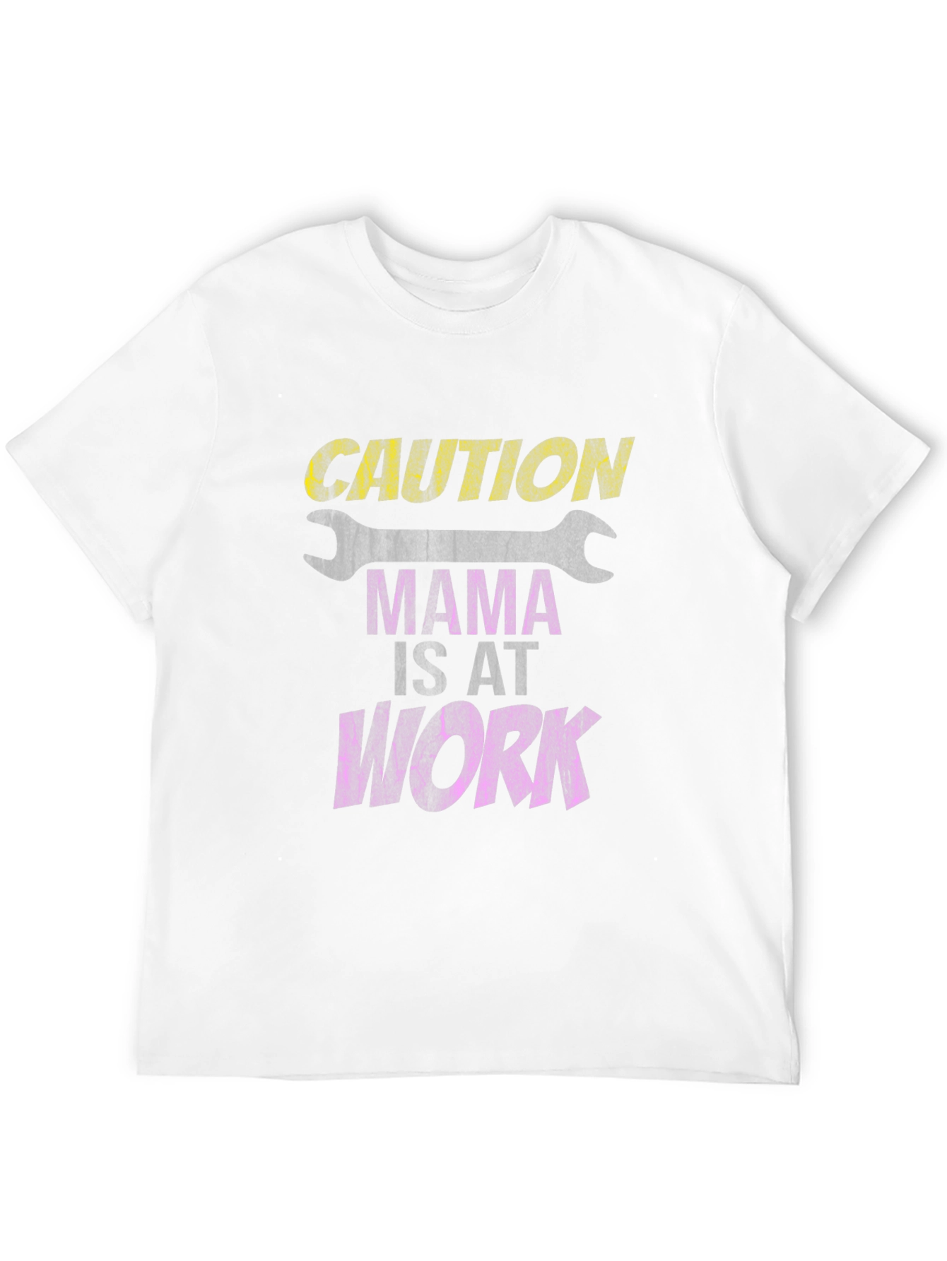 Caution Mama At Work Black Graphic Tee