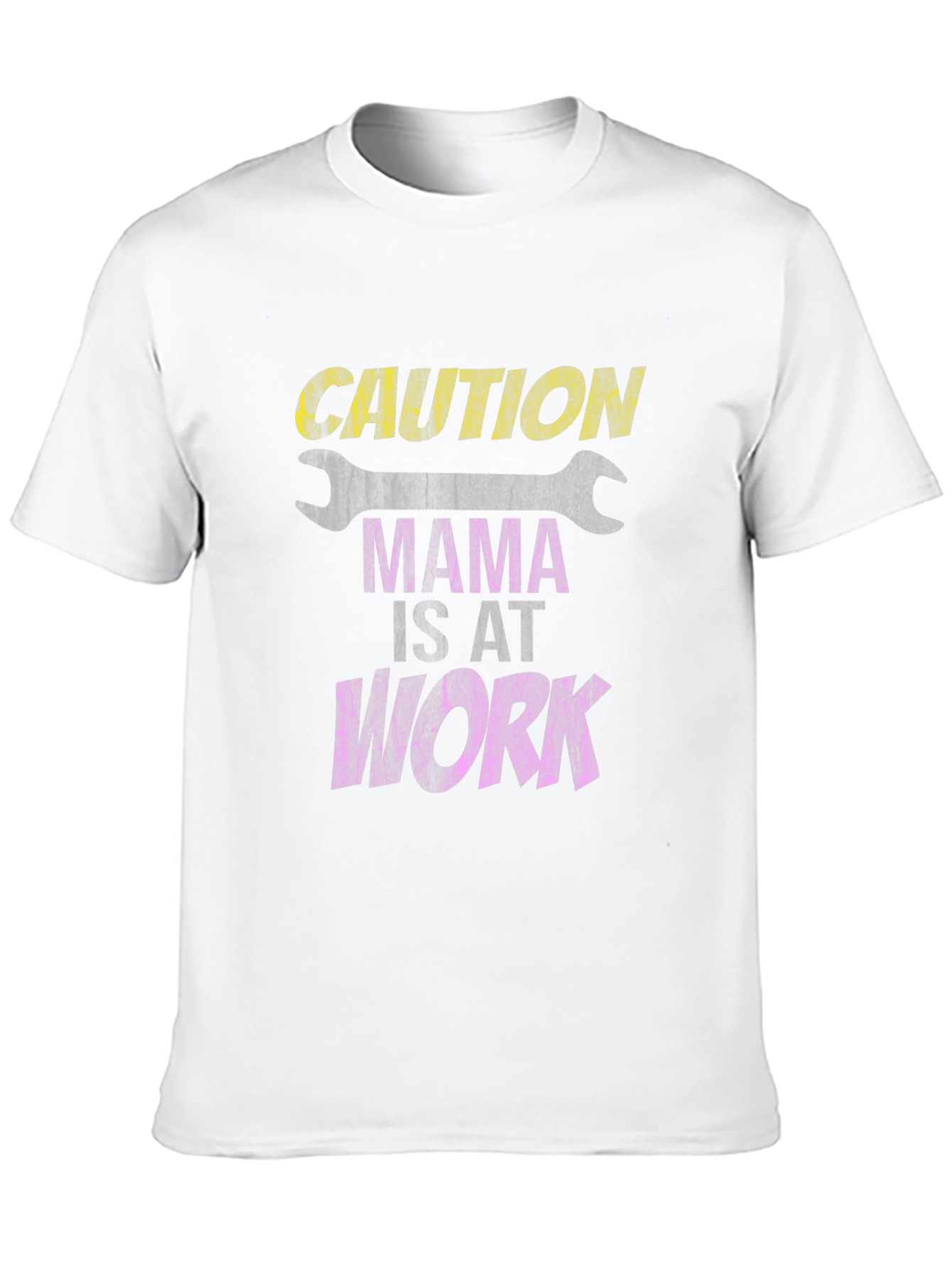 Caution Mama At Work Black Graphic Tee