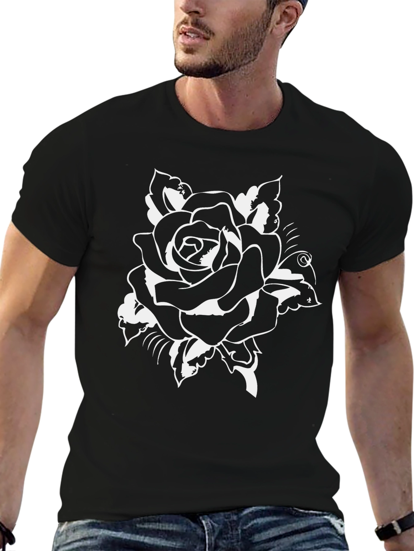 Rose Graphic Tee - Black