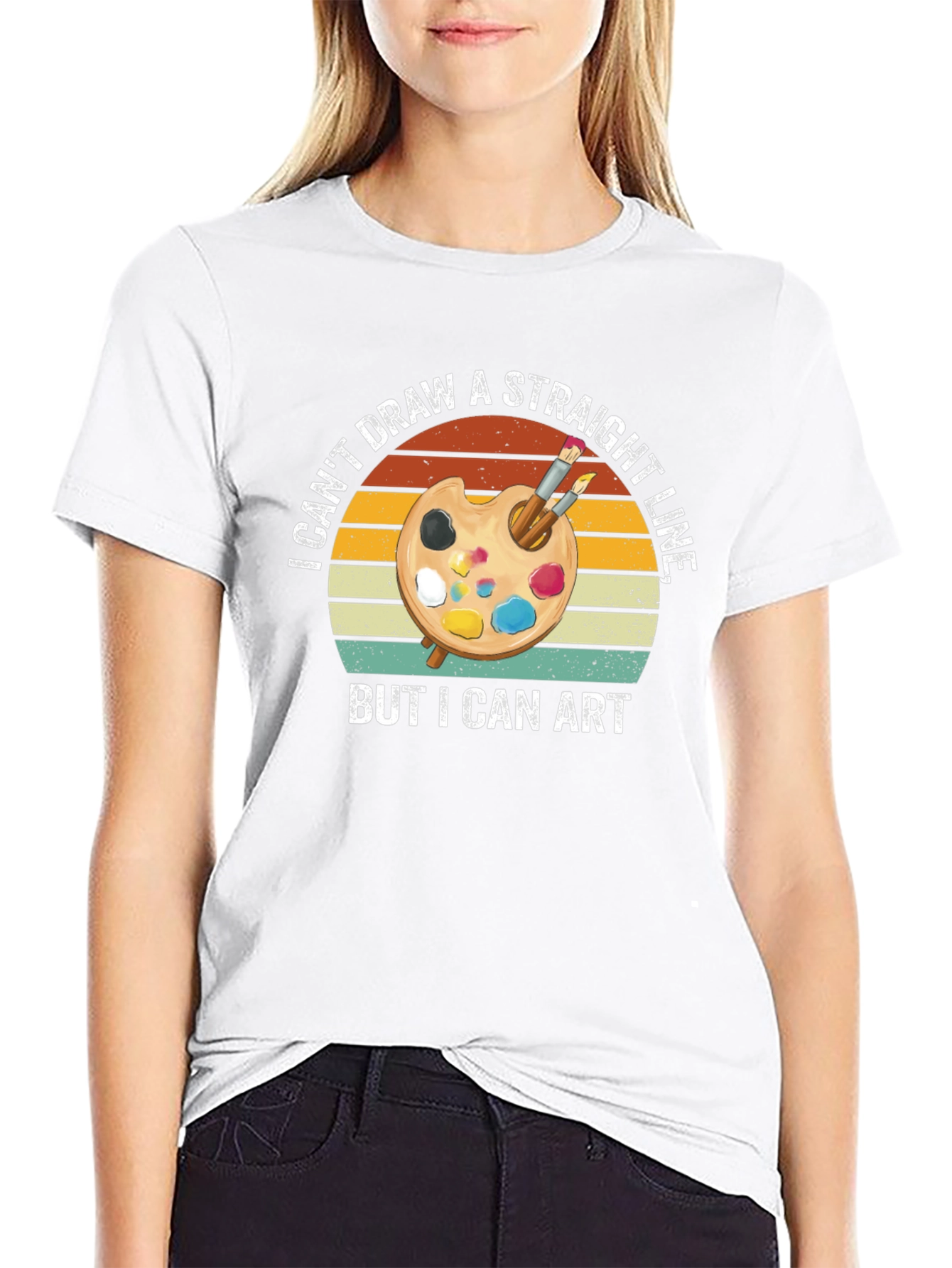 Artistic T-Shirt: I Cant Draw A Straight Line
