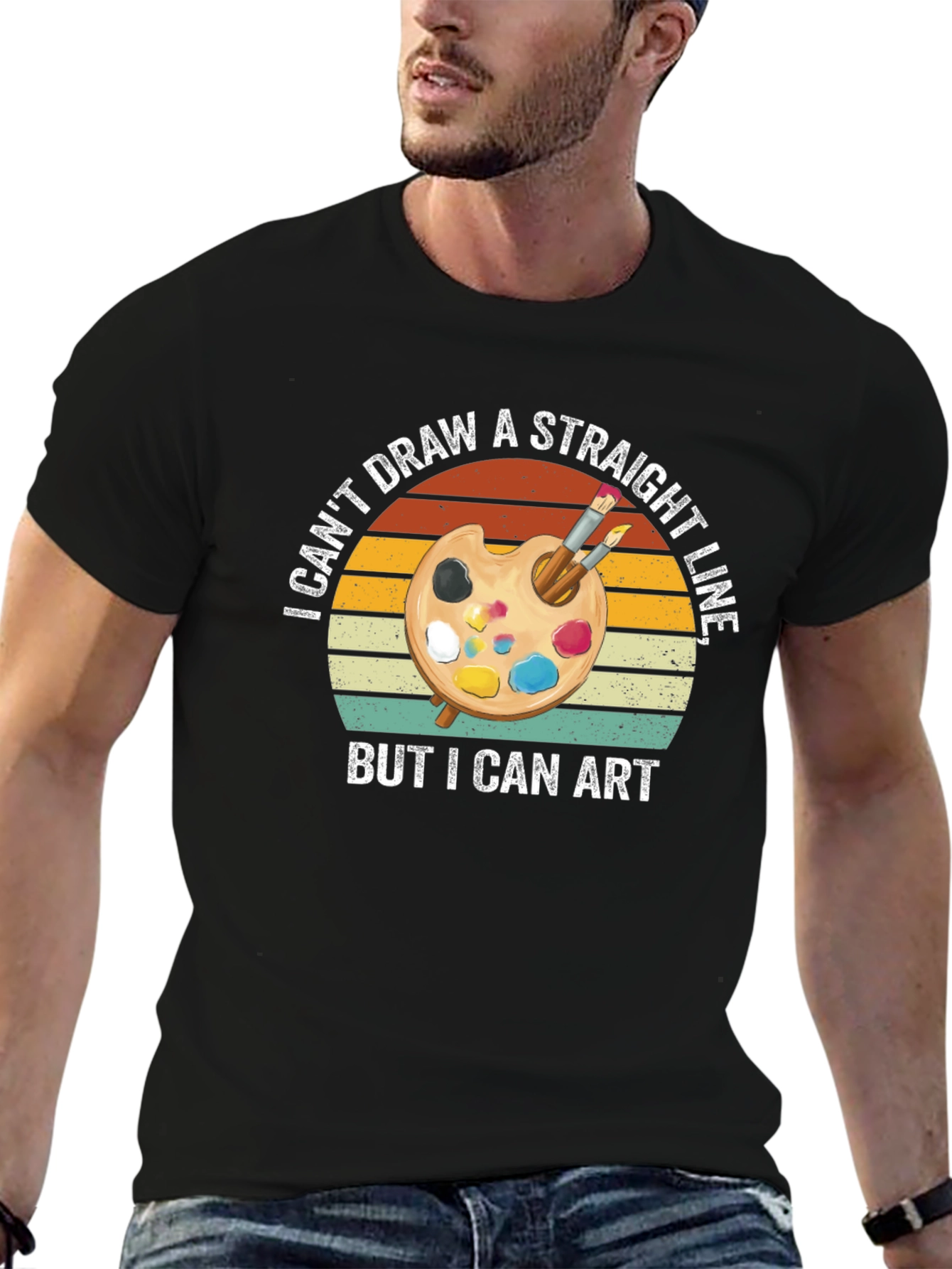 Artistic T-Shirt: I Cant Draw A Straight Line