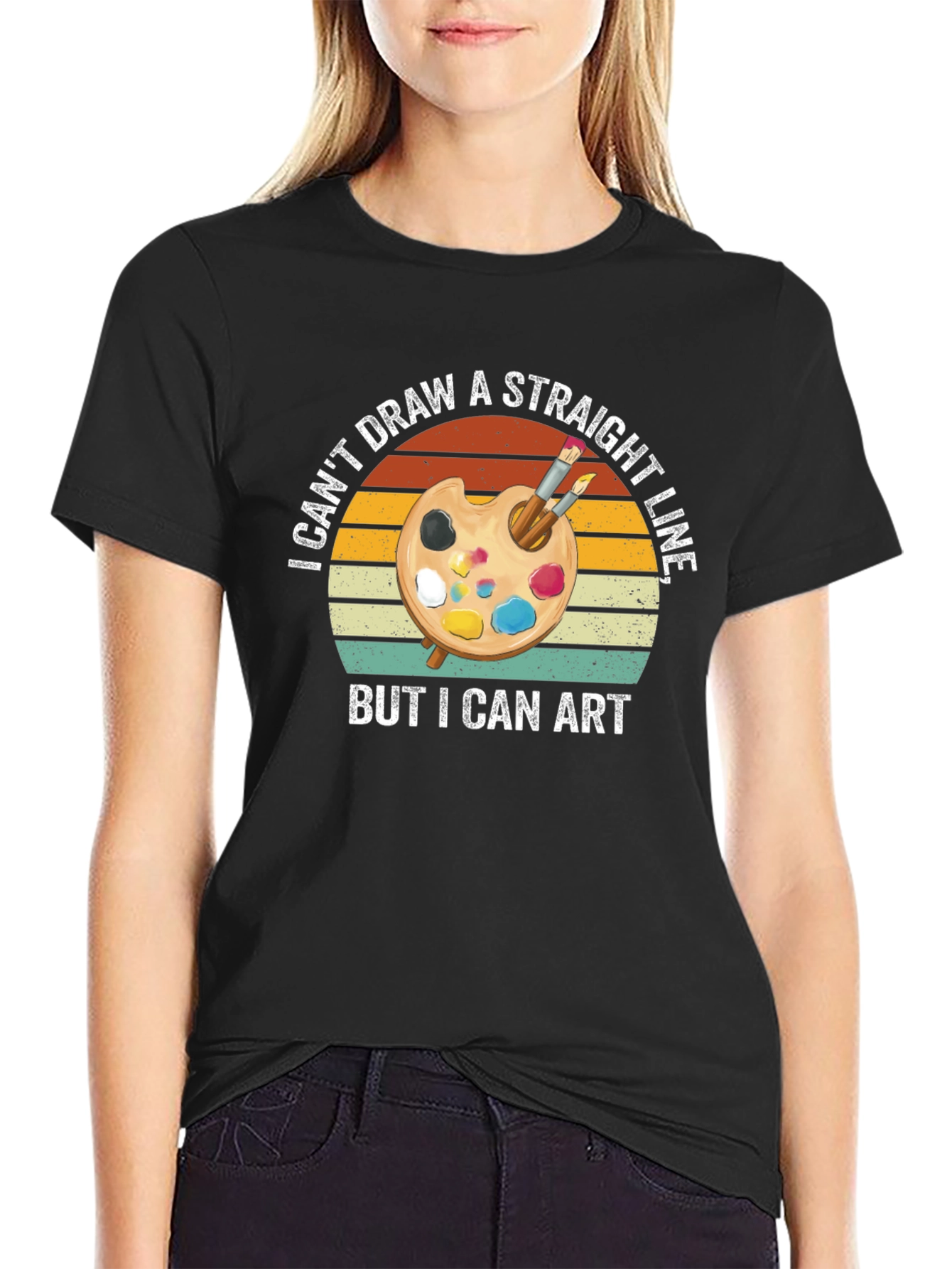 Artistic T-Shirt: I Cant Draw A Straight Line