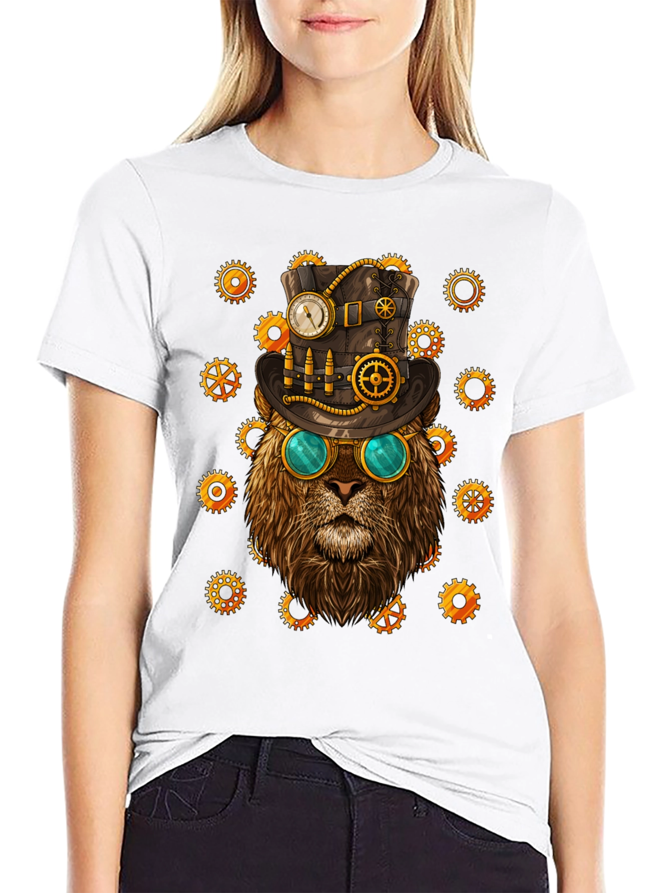 Steampunk Lion Graphic Tee