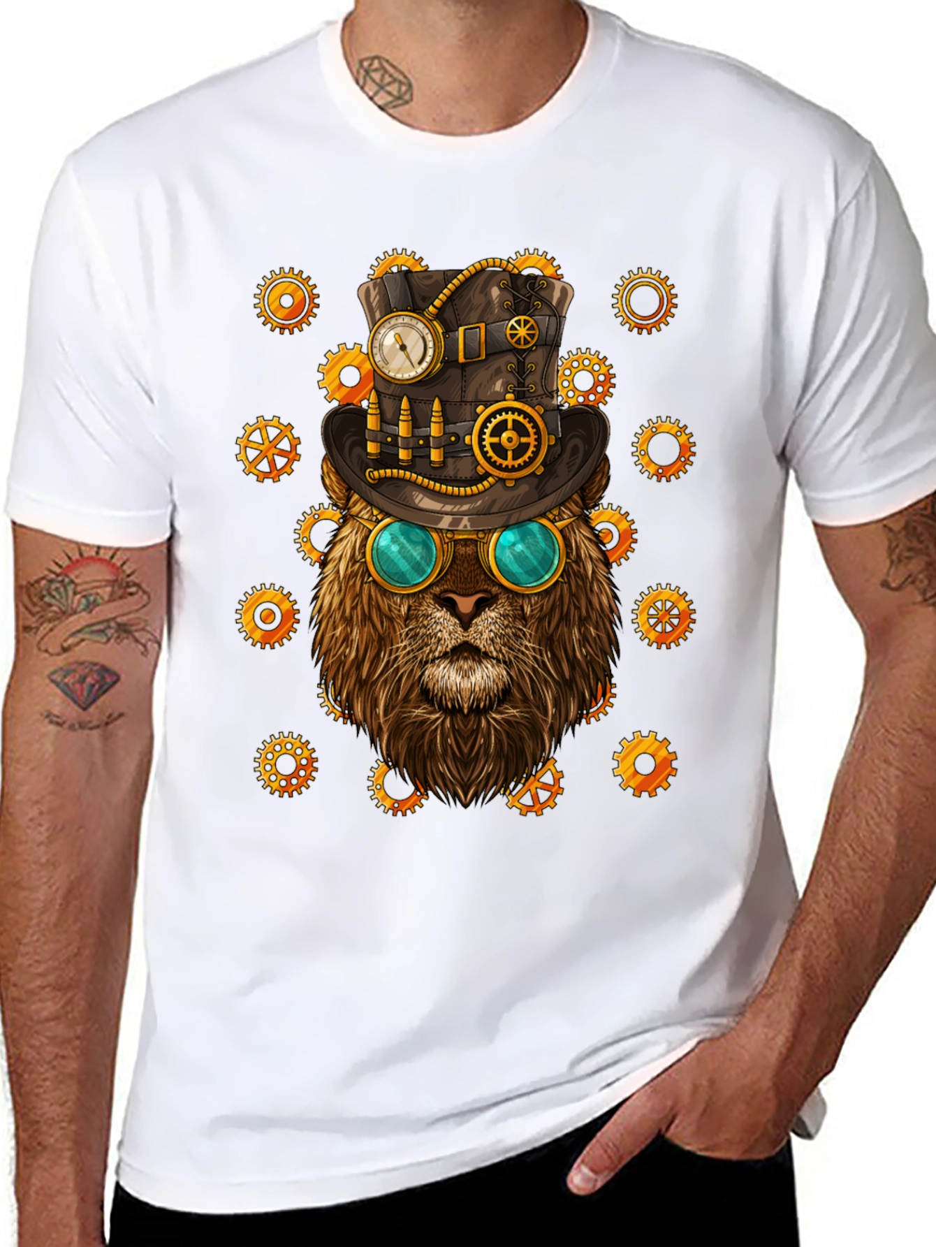 Steampunk Lion Graphic Tee