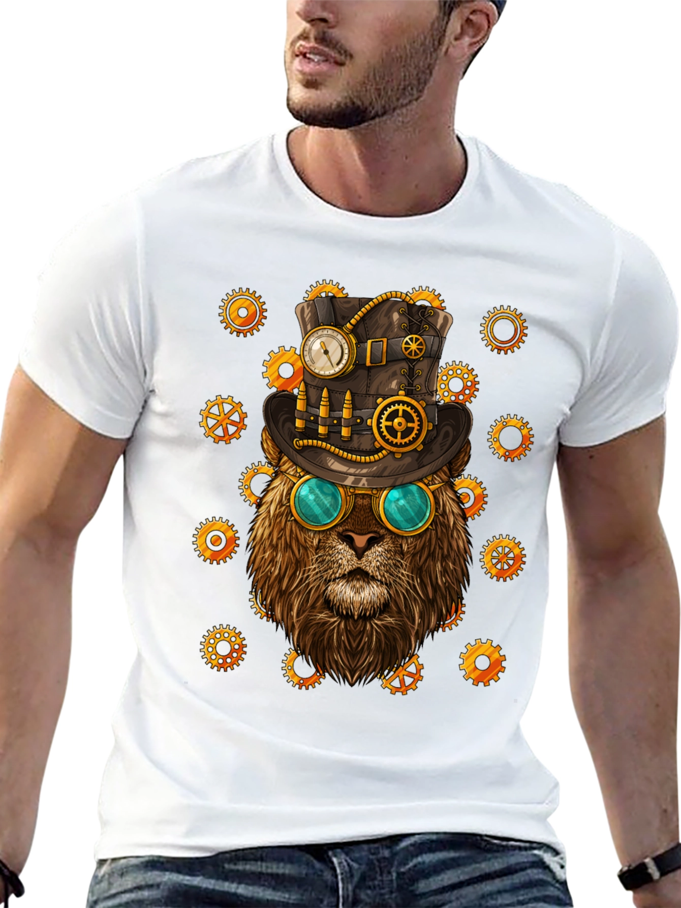 Steampunk Lion Graphic Tee