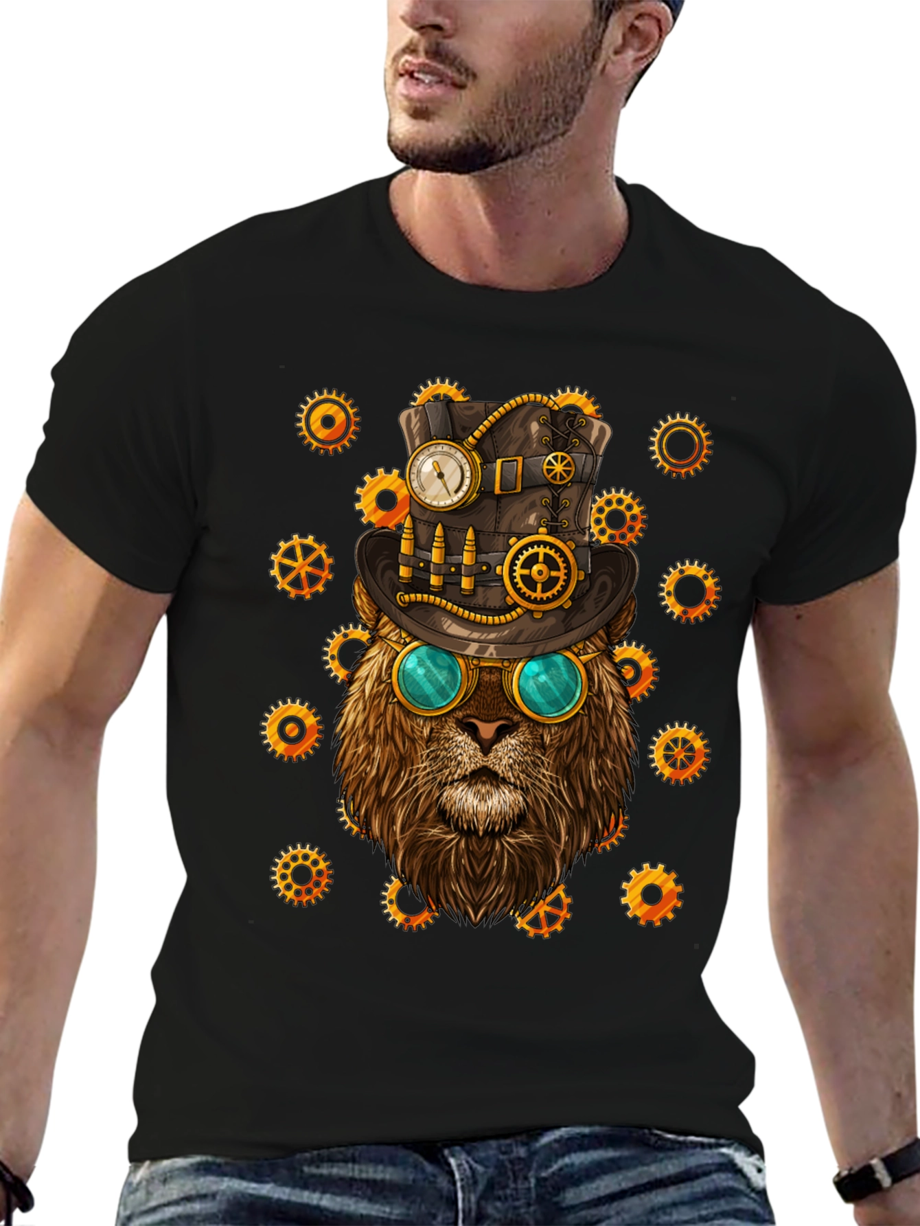 Steampunk Lion Graphic Tee