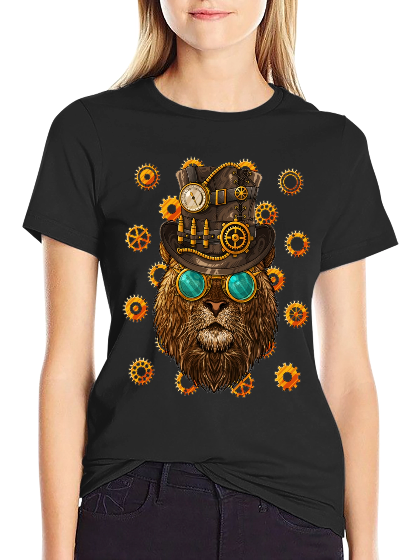 Steampunk Lion Graphic Tee