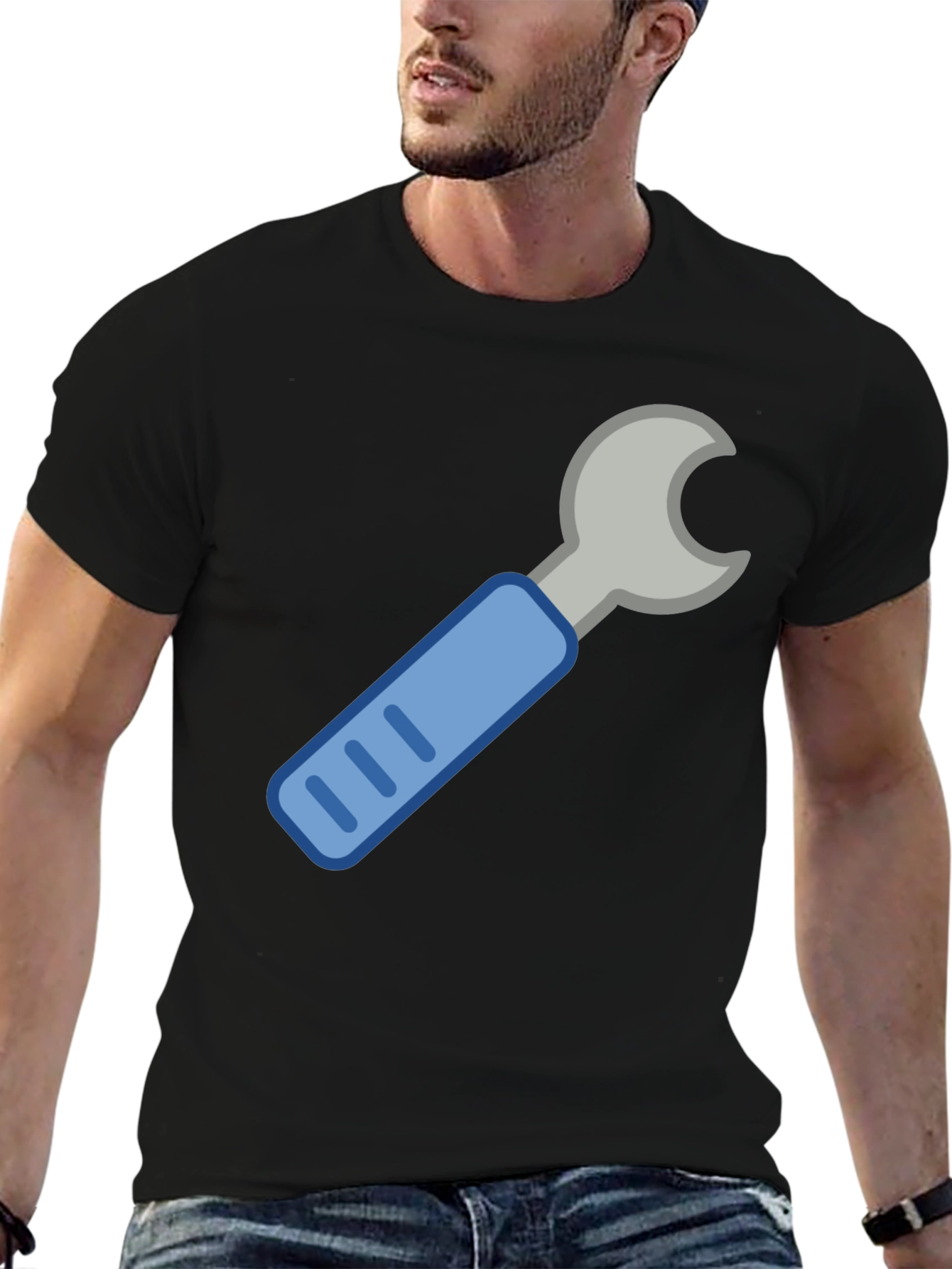 Wrench Graphic Tee - Black Crew Neck