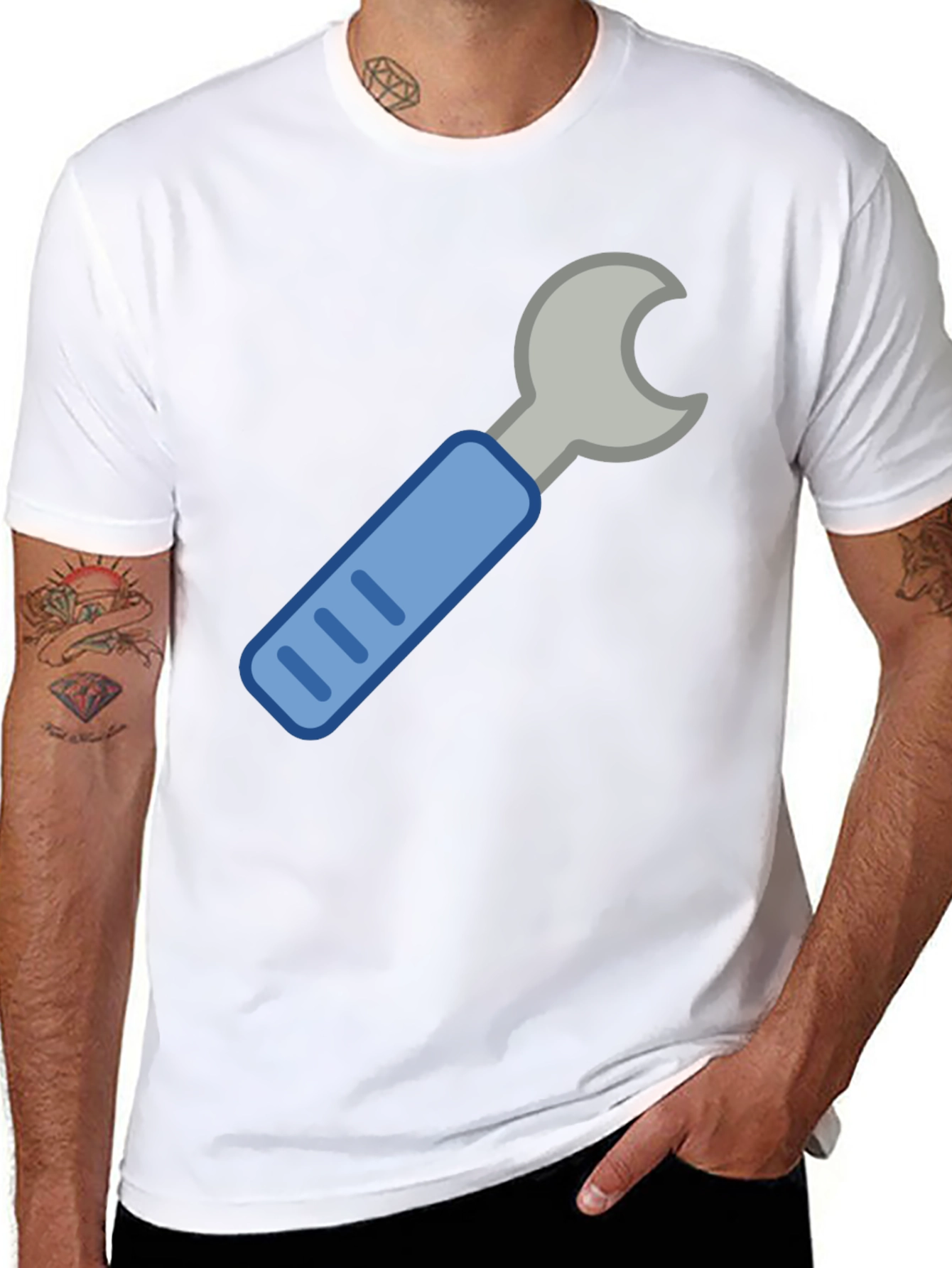 Wrench Graphic Tee - Black Crew Neck