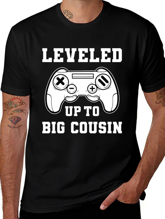 Leveled Up to Big Cousin Black Tee