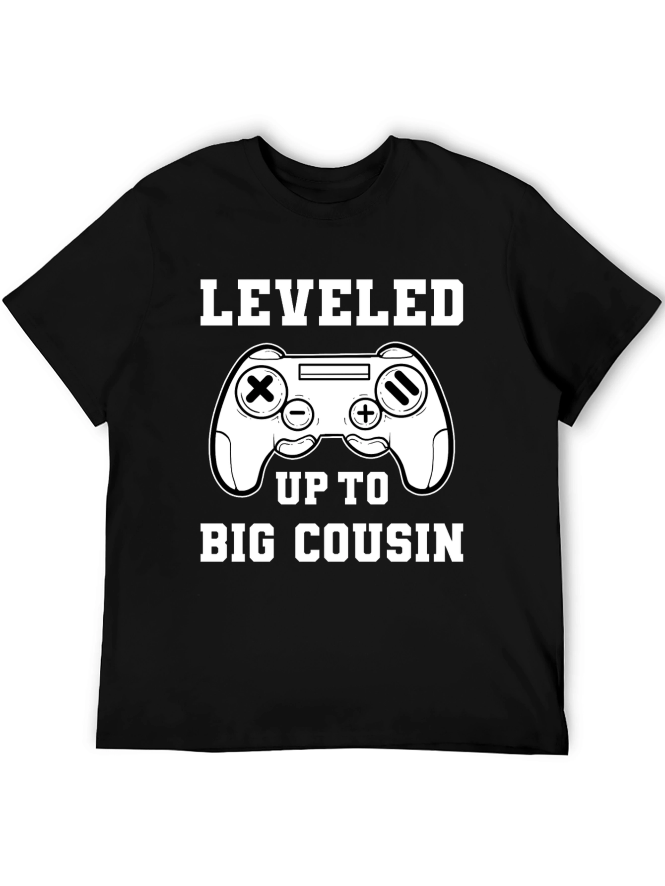 Leveled Up to Big Cousin Black Tee