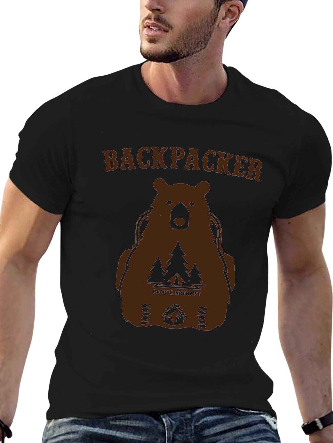 Backpacker Bear Graphic T-Shirt - Pacific Northwest Hiking