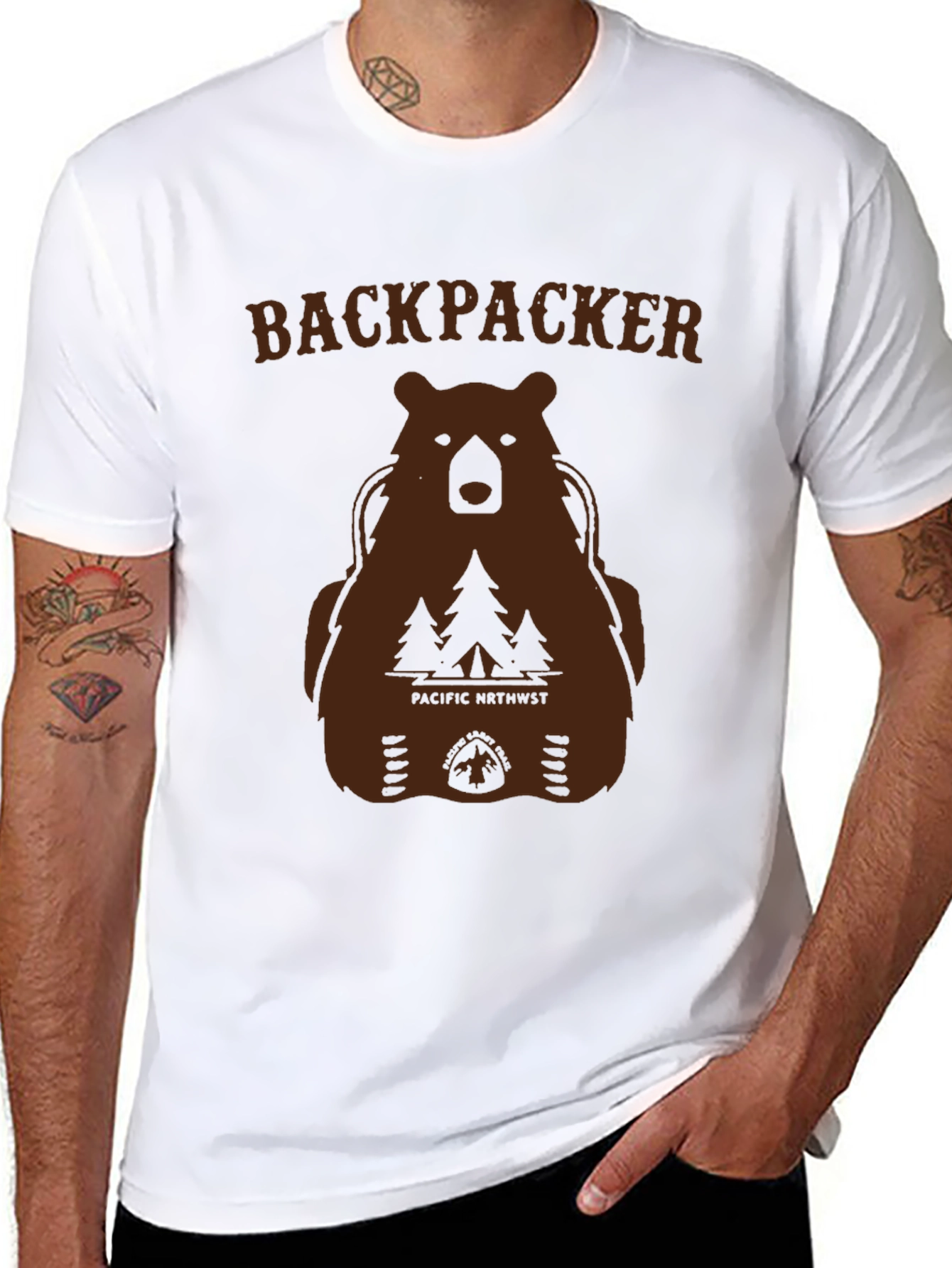 Backpacker Bear Graphic T-Shirt - Pacific Northwest Hiking