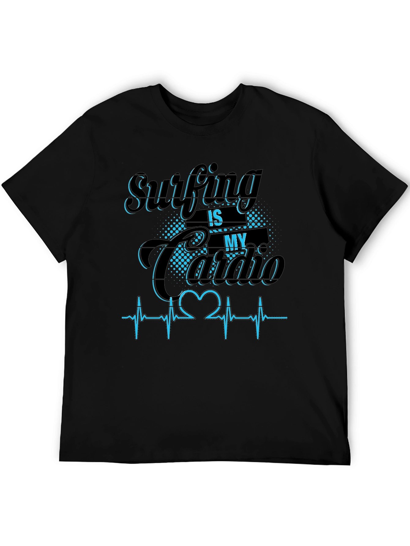 Surfing Is My Cardio Graphic Tee - Black