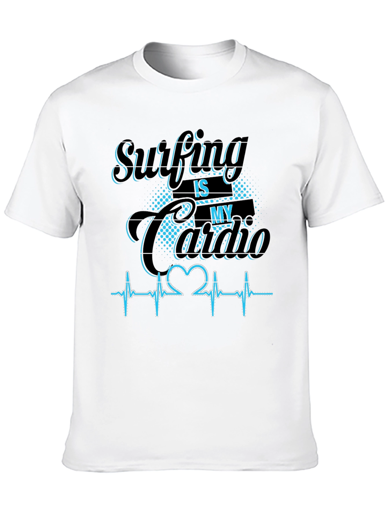 Surfing Is My Cardio Graphic Tee - Black