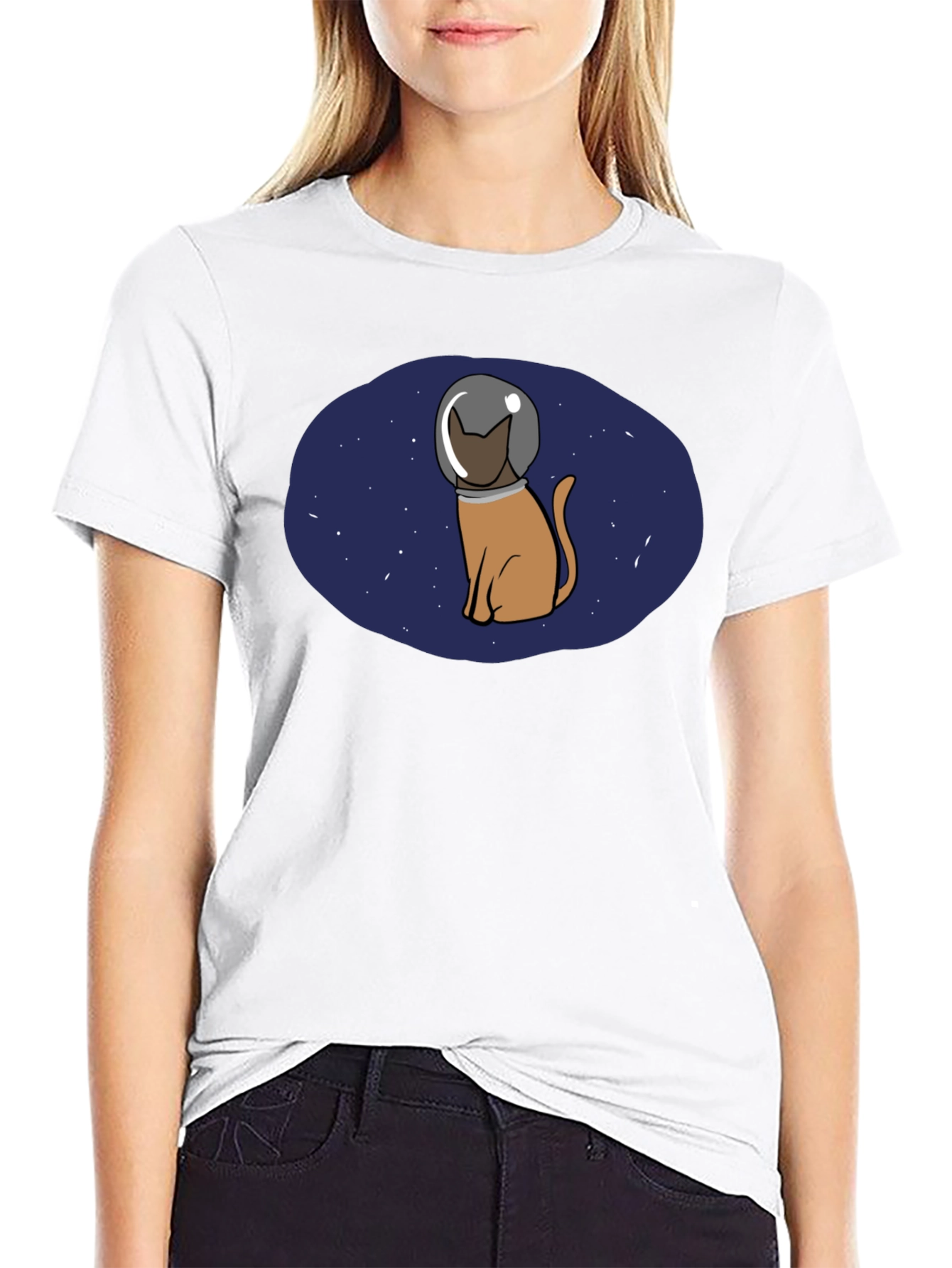 Astronaut Cat Graphic T-Shirt - Space Lover Tee