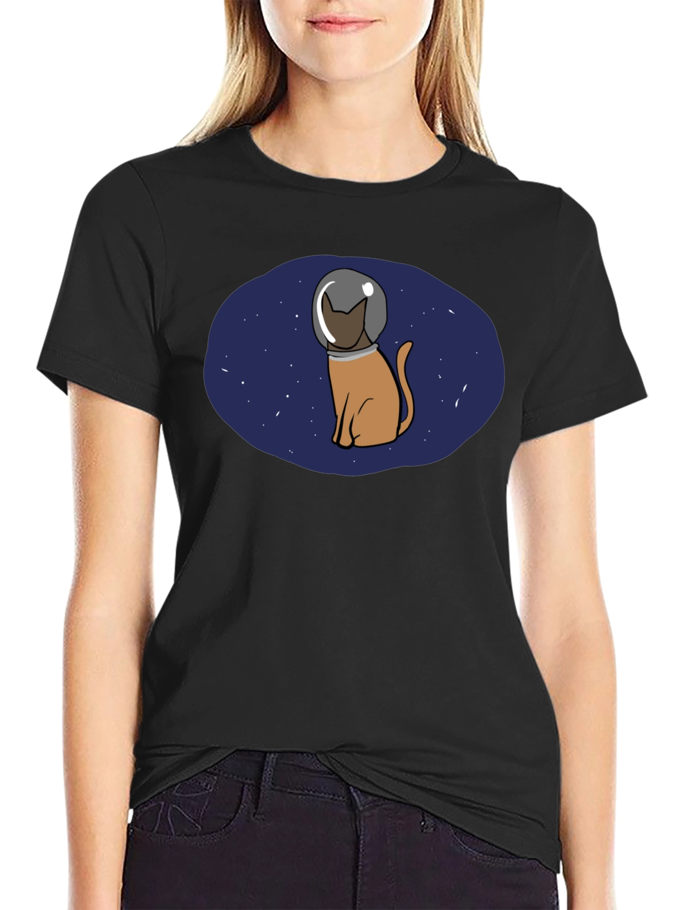 Astronaut Cat Graphic T-Shirt - Space Lover Tee