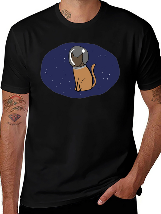 Astronaut Cat Graphic T-Shirt - Space Lover Tee