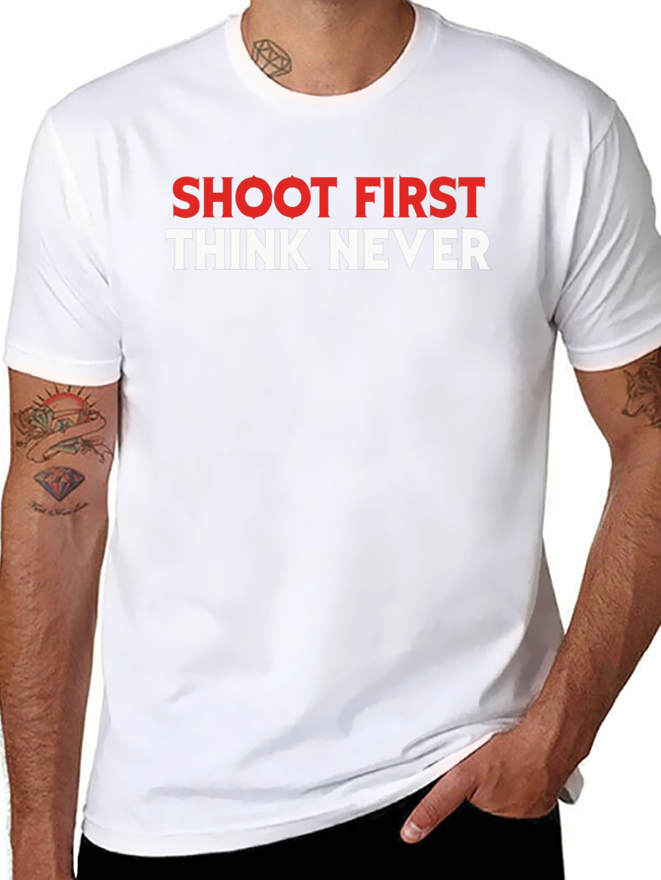 Shoot First Think Never Graphic T-Shirt
