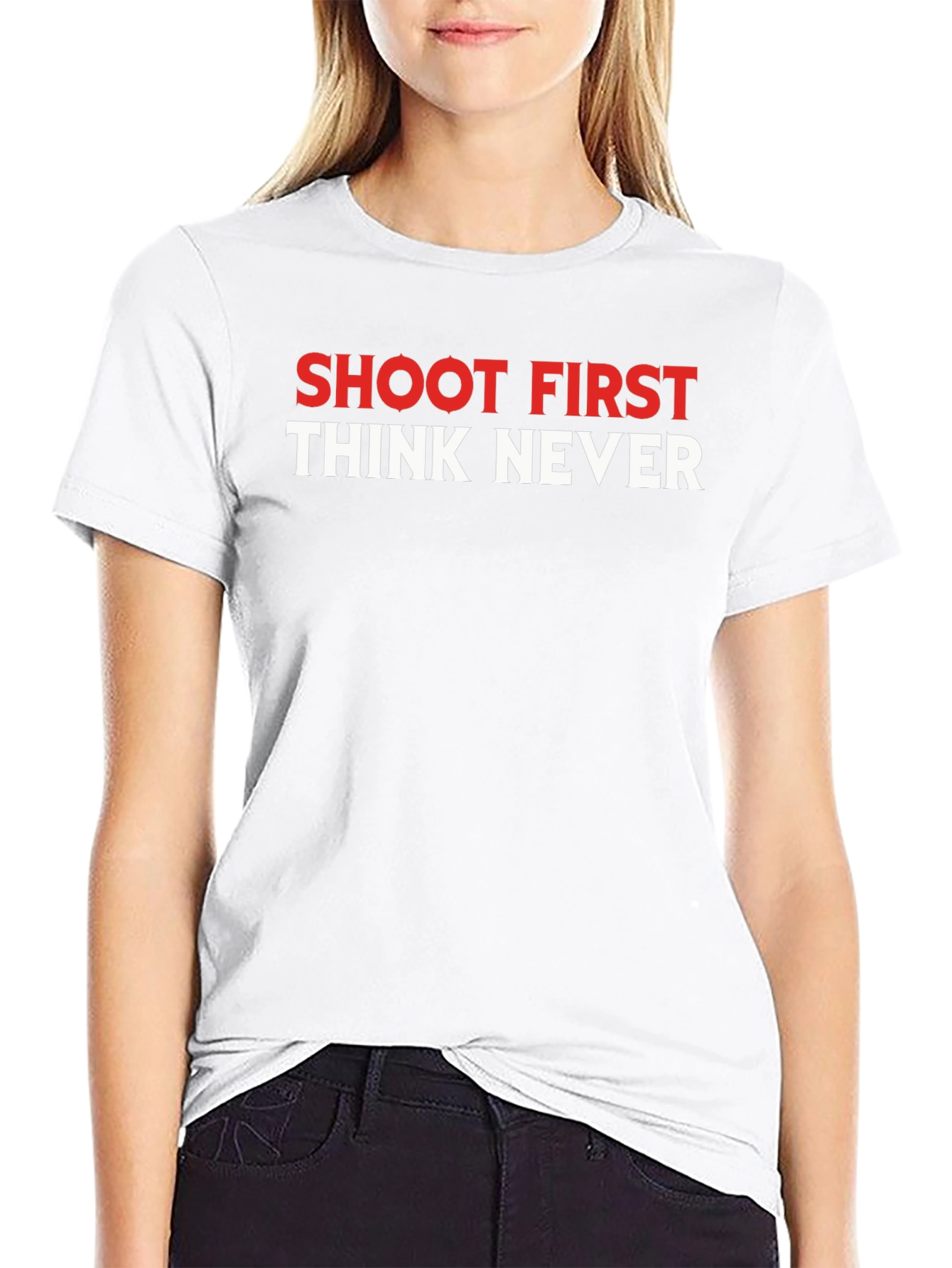 Shoot First Think Never Graphic T-Shirt