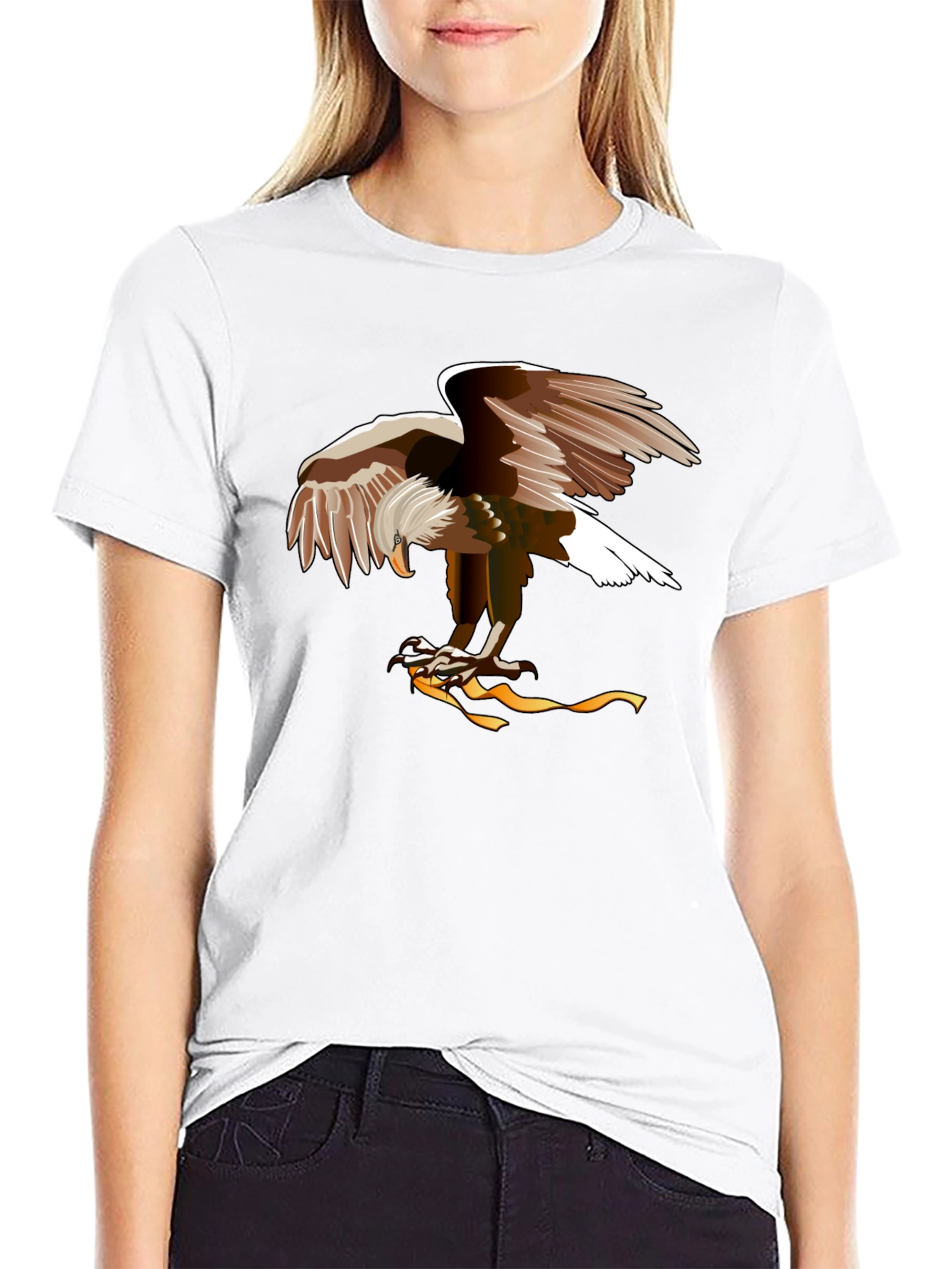 Eagle Graphic Print Black T-Shirt