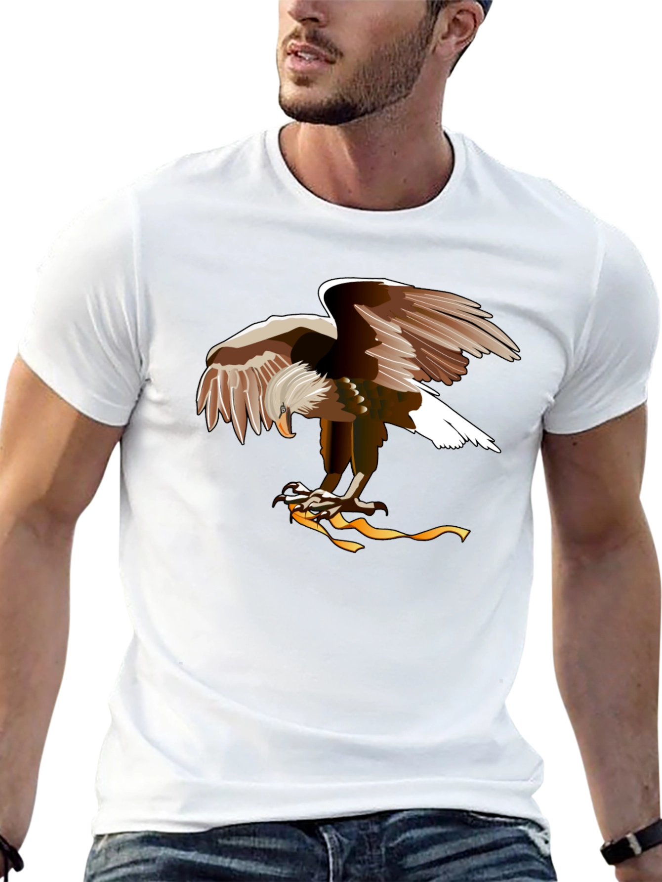 Eagle Graphic Print Black T-Shirt