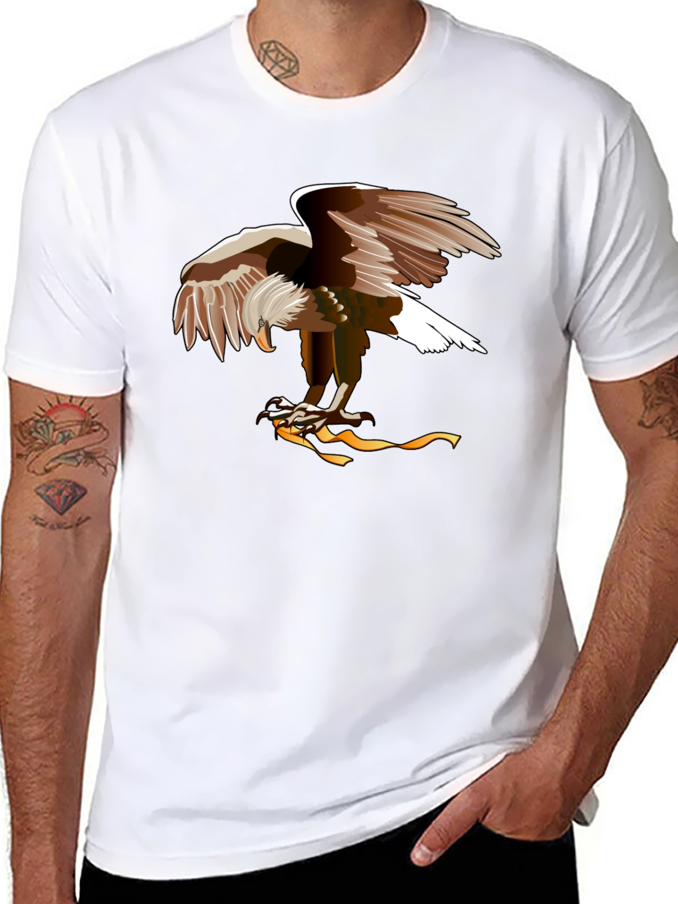 Eagle Graphic Print Black T-Shirt