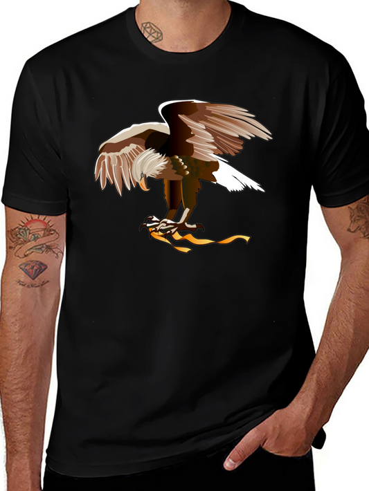 Eagle Graphic Print Black T-Shirt