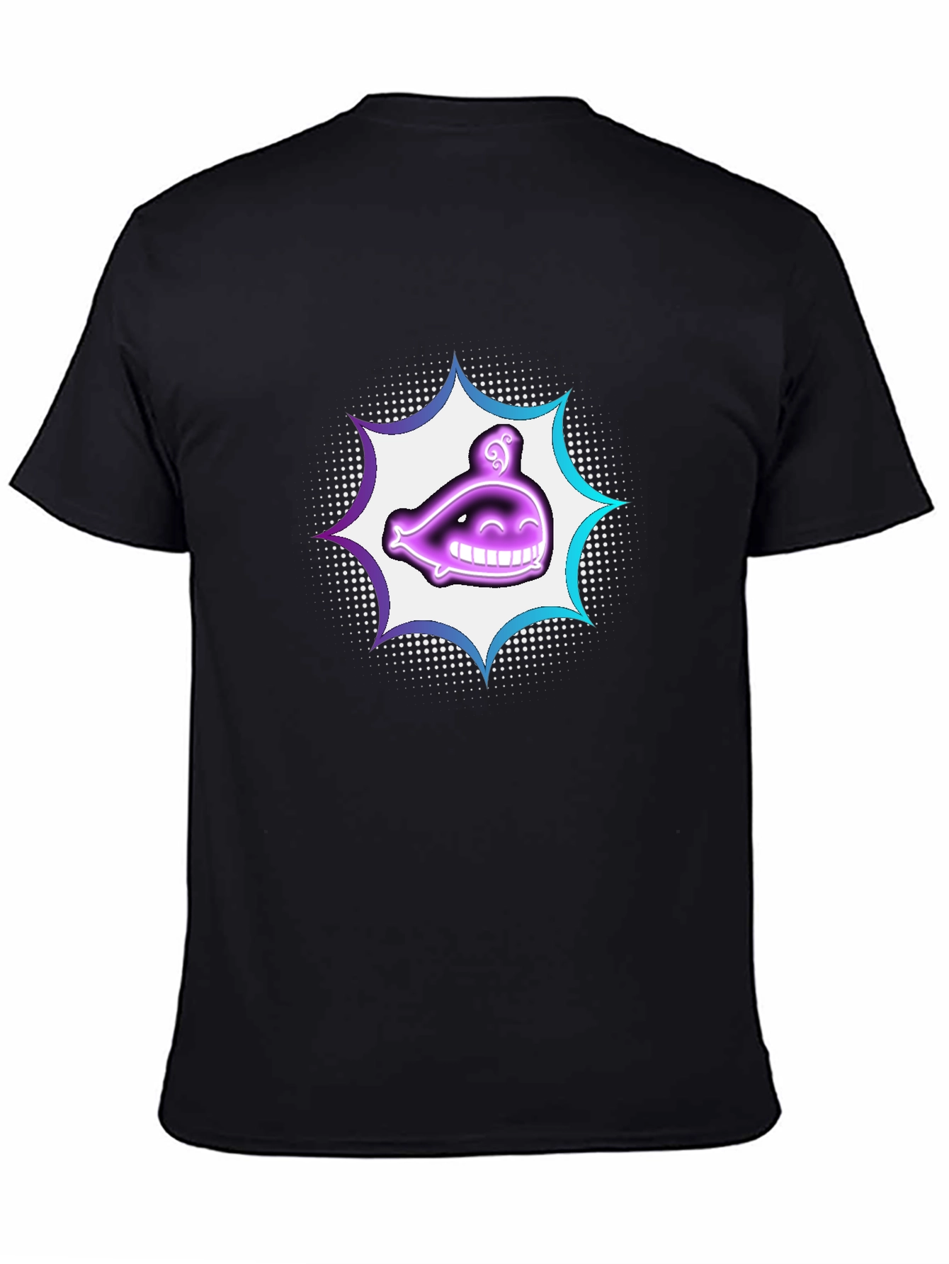 Smiling Ghost Graphic T-Shirt - Black
