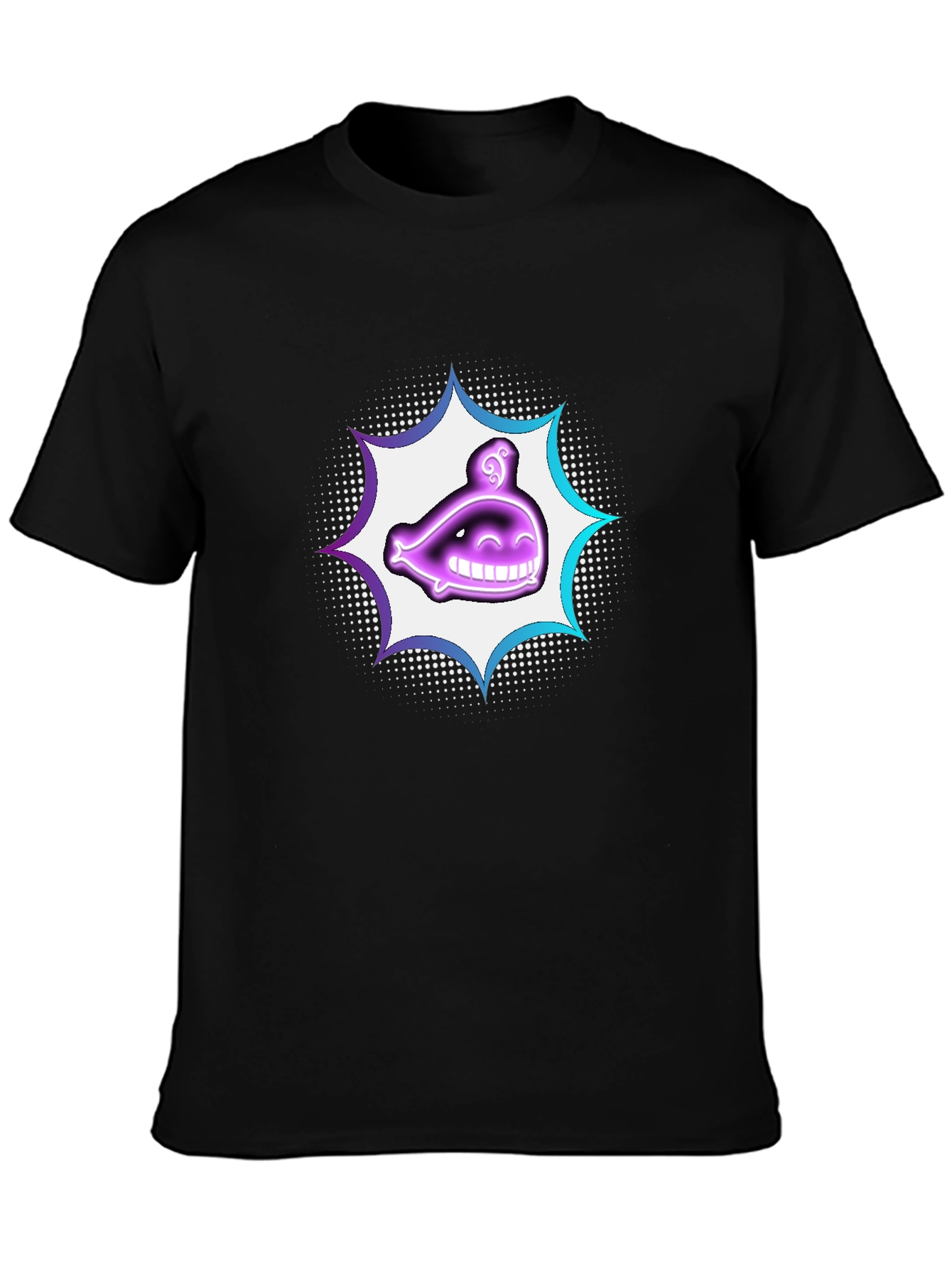 Smiling Ghost Graphic T-Shirt - Black