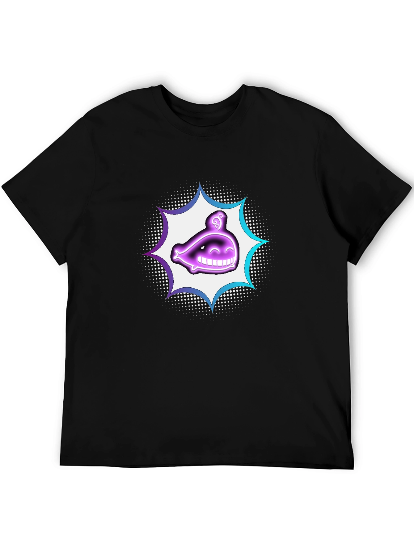 Smiling Ghost Graphic T-Shirt - Black
