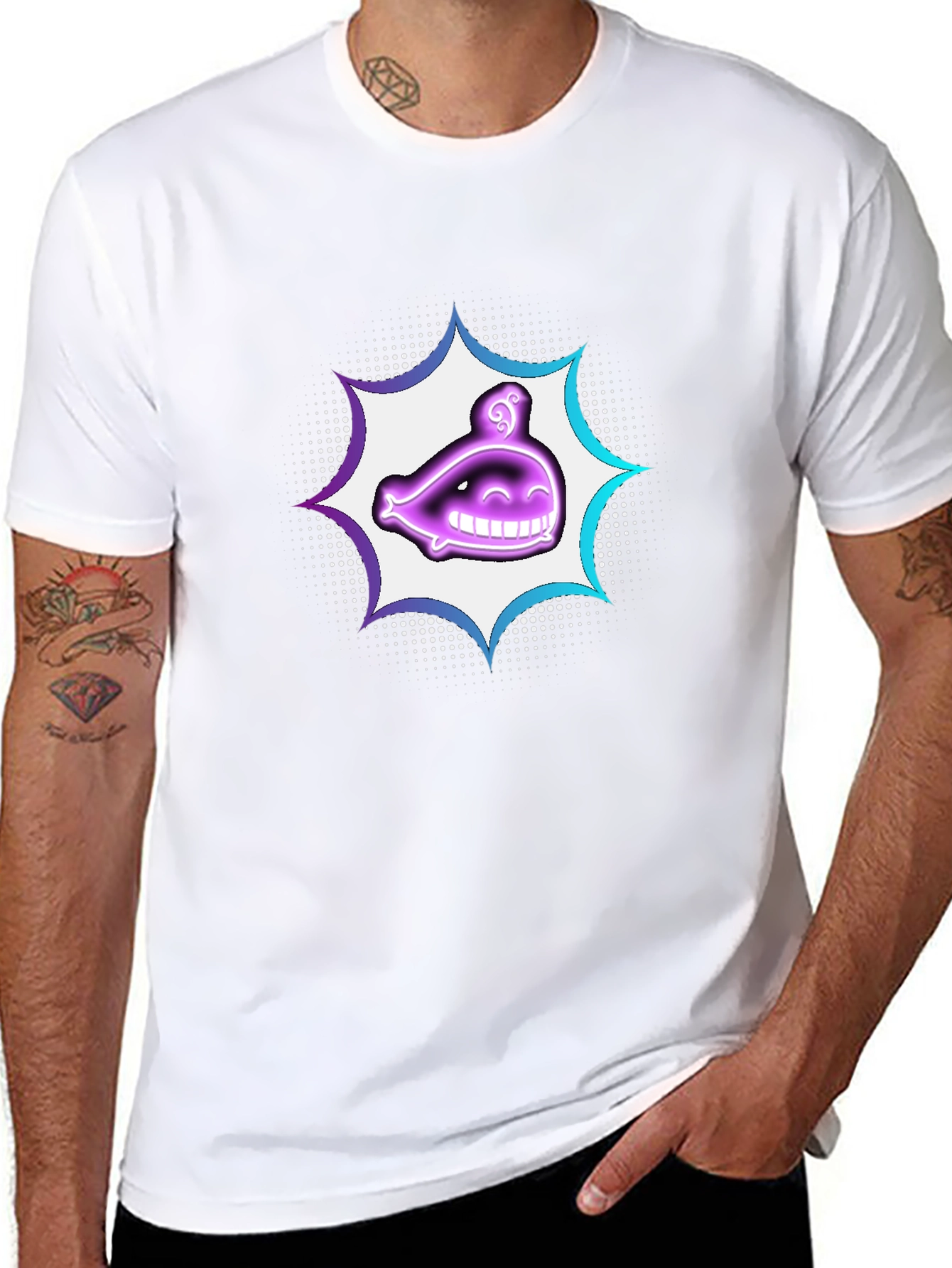 Smiling Ghost Graphic T-Shirt - Black