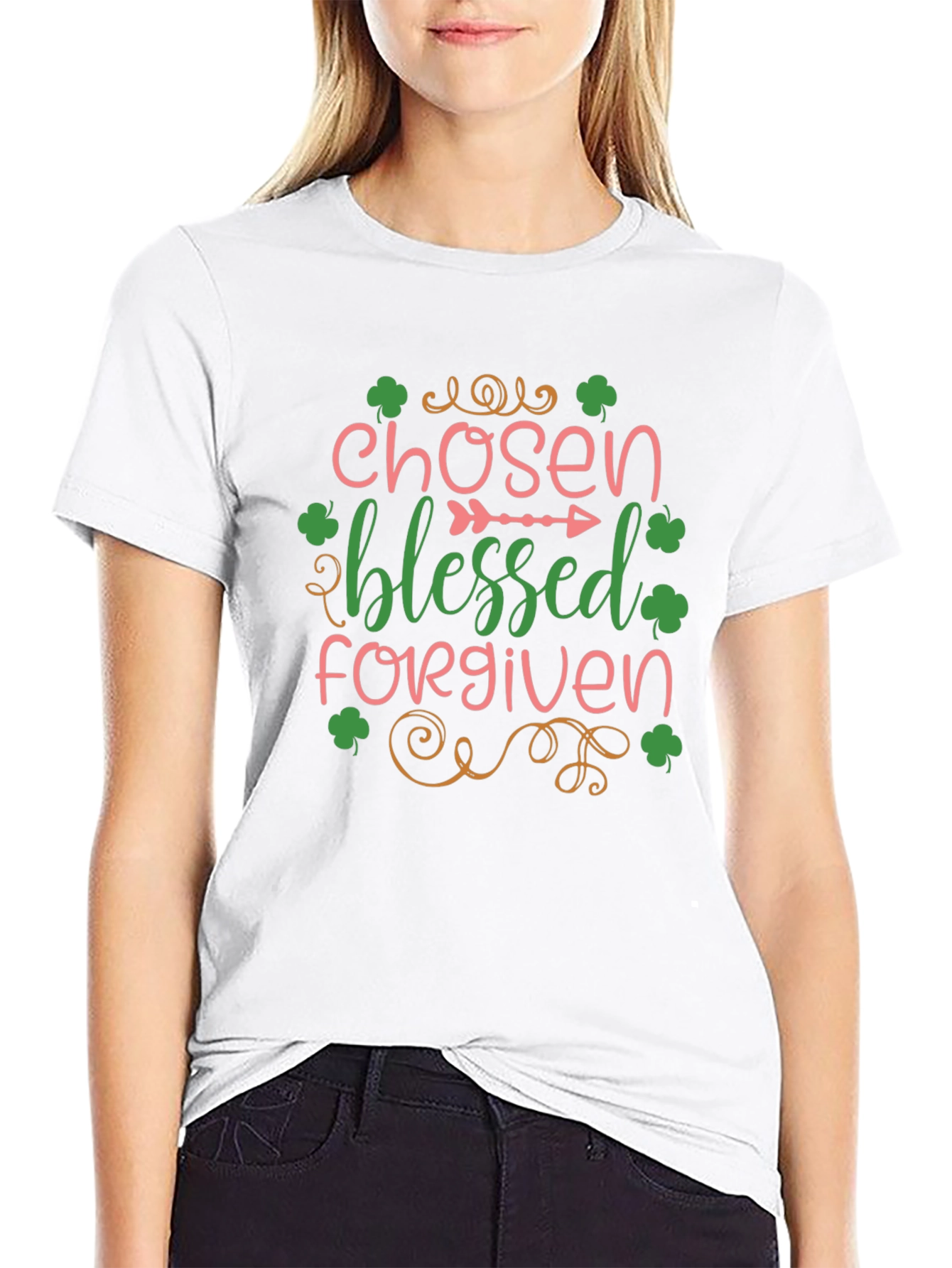 Chosen Blessed Forgiven St. Patricks Day Graphic Tee