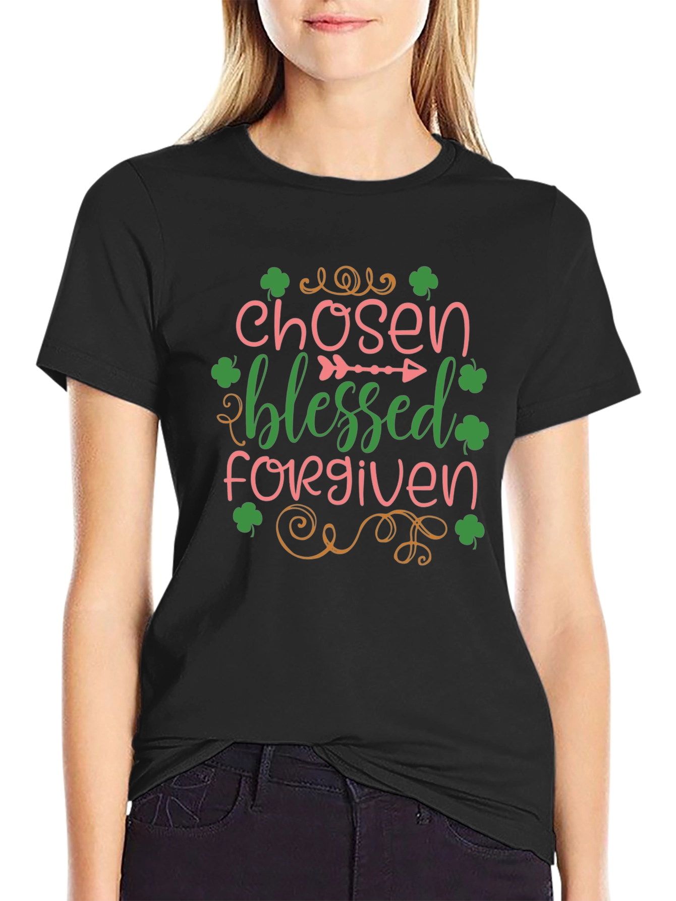 Chosen Blessed Forgiven St. Patricks Day Graphic Tee