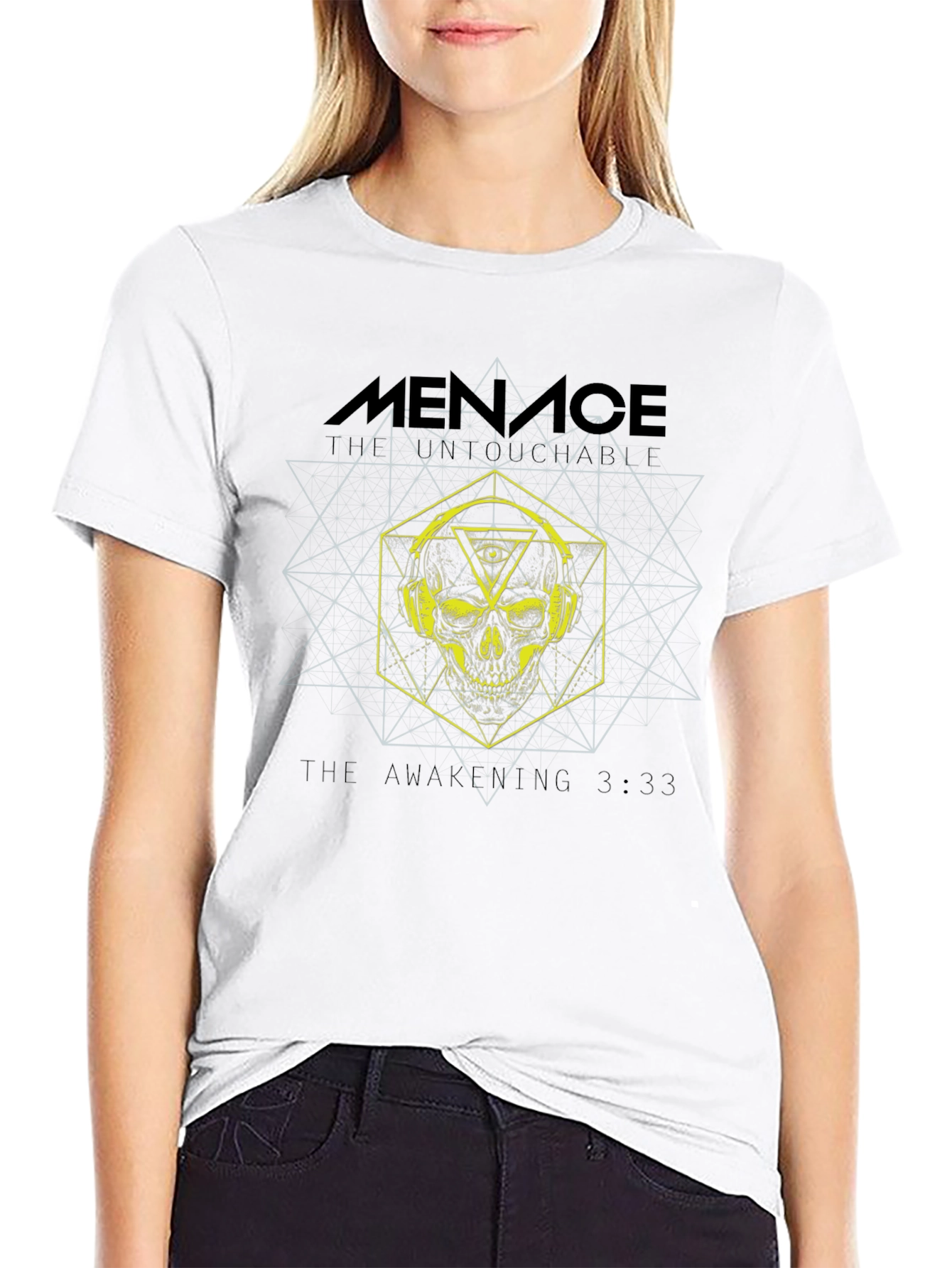 Menace Skull Graphic Tee - Black Cotton T-Shirt