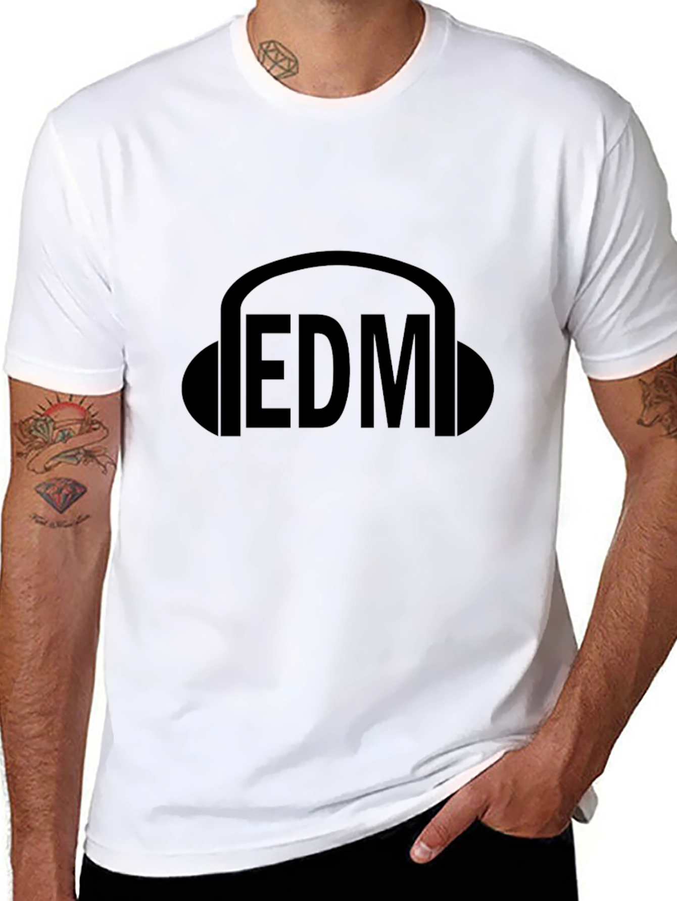 EDM Music Headphones Graphic Tee - Black T-Shirt